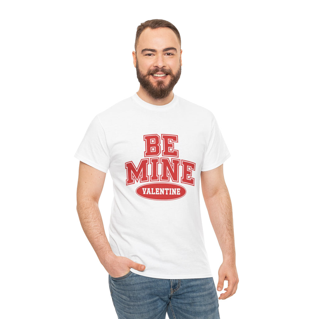 Valentine "Be Mine" Tee - Retro Red Collegiate Love Shirt