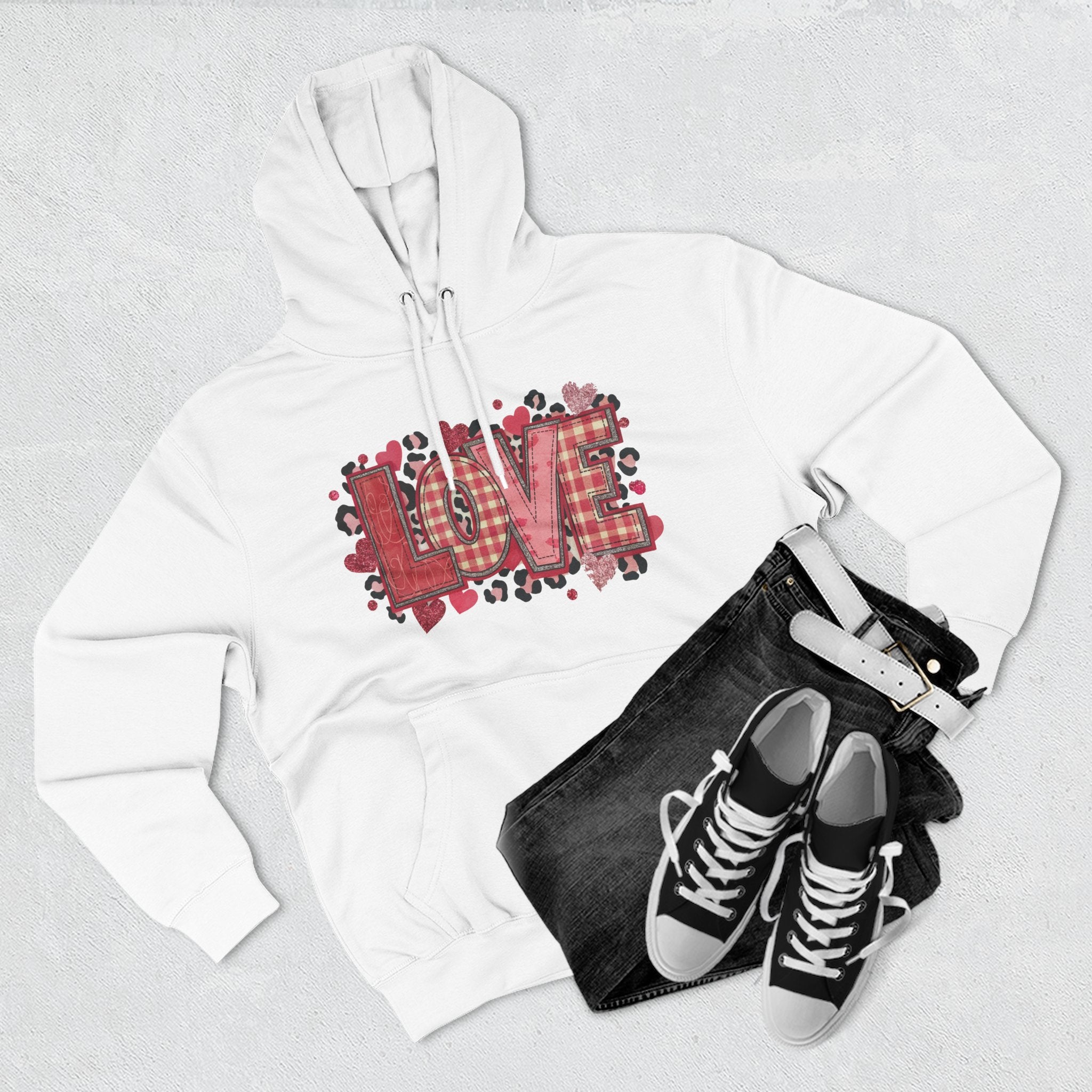 Love Plaid Heart Hoodie — Valentine’s Day Cozy Pullover