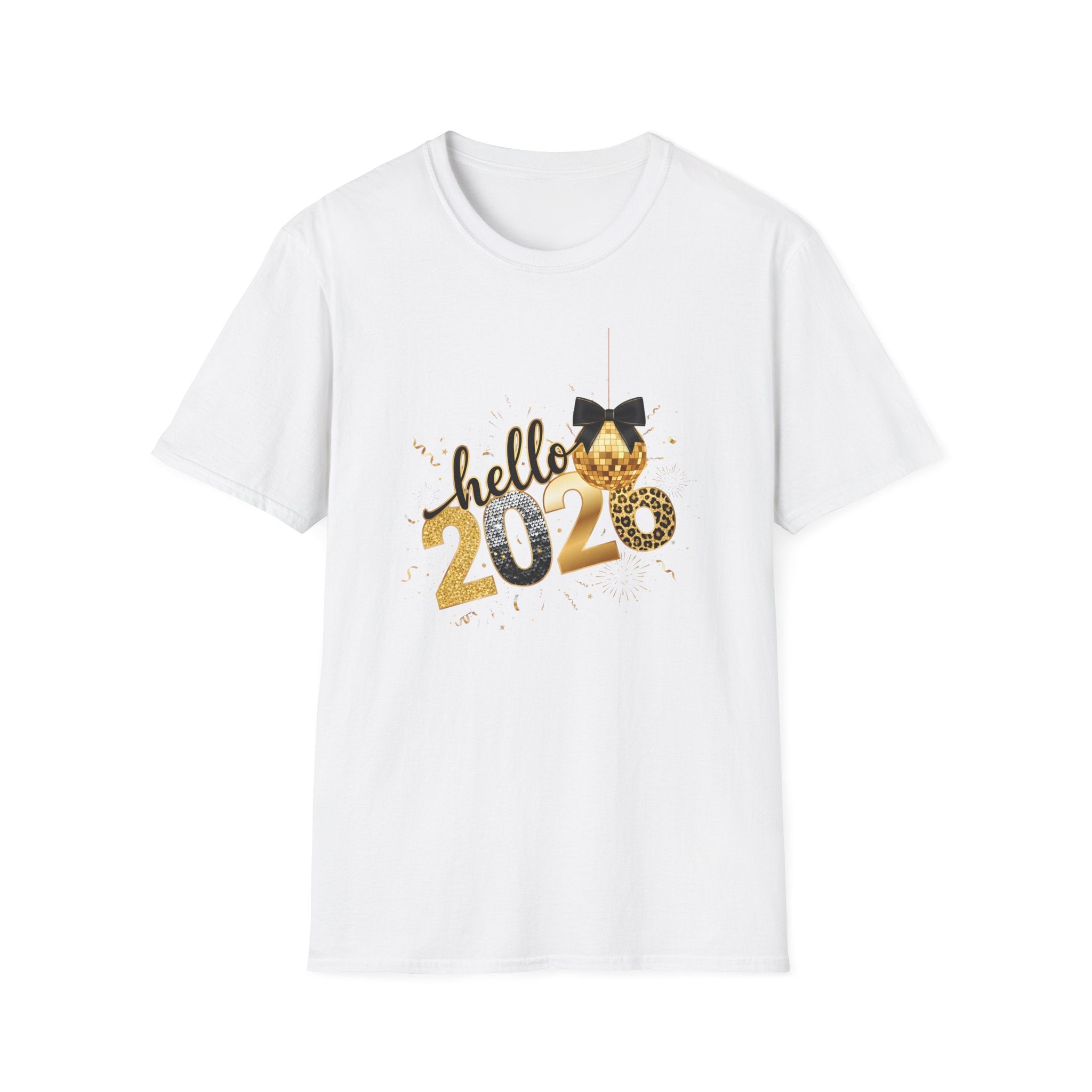 Hello 2026 Sparkle T-Shirt — New Year Celebration Graphic Tee