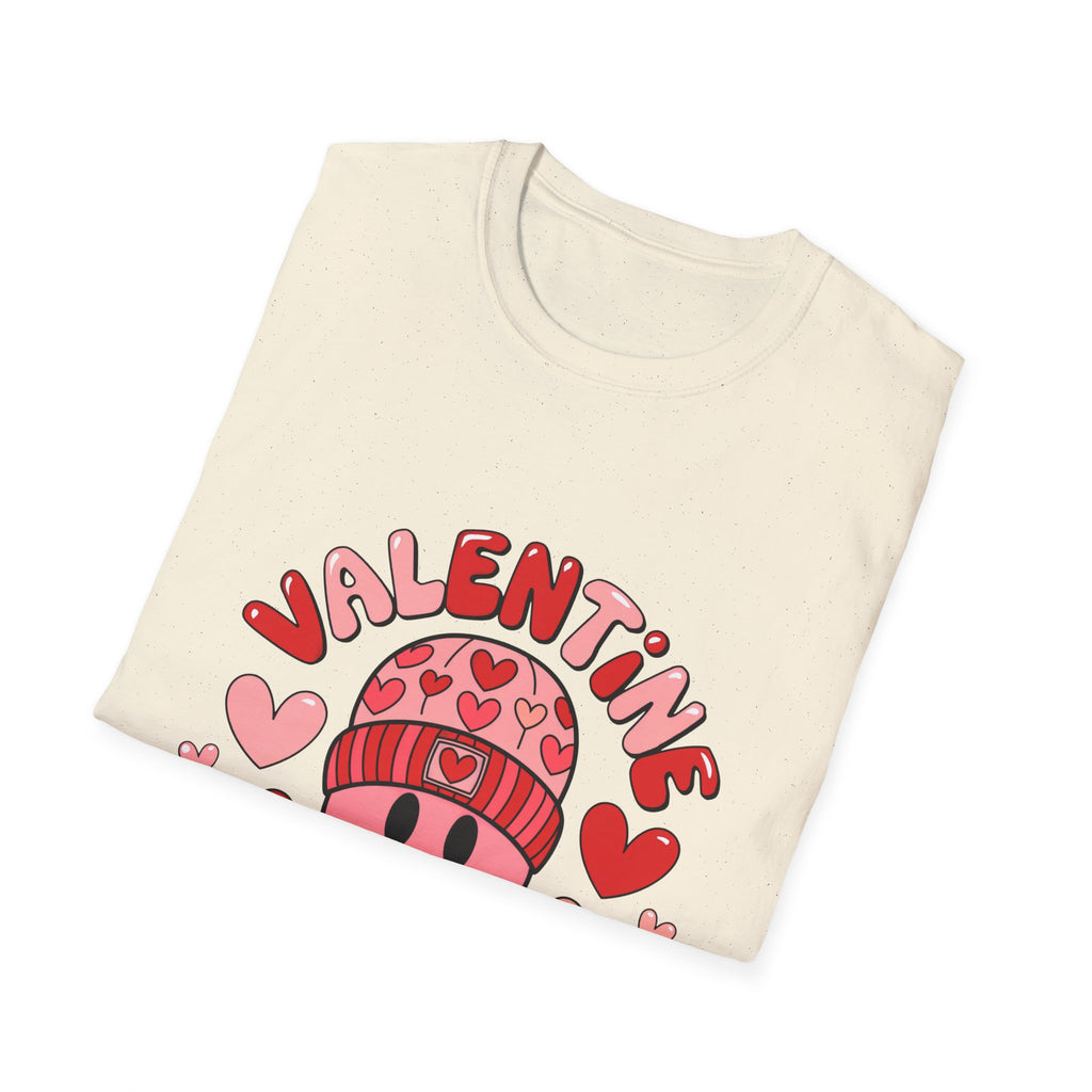 Valentine Vibes T-Shirt — Cute Heart Beanie Graphic Tee for Valentine’s Day
