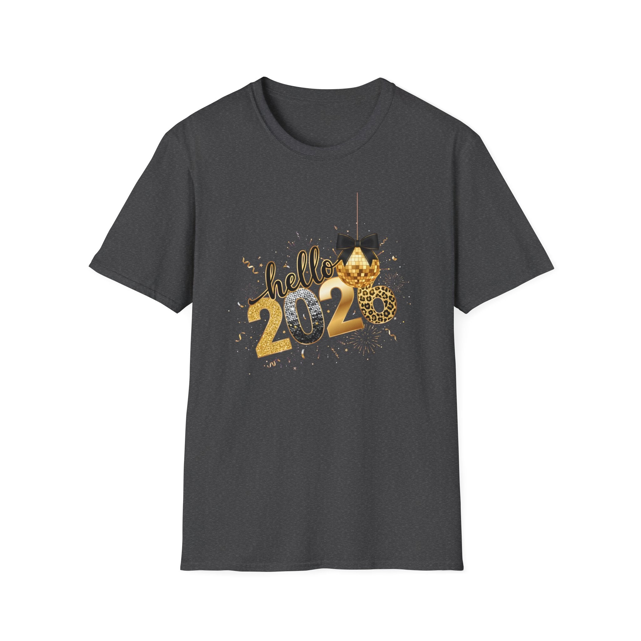 Hello 2026 Sparkle T-Shirt — New Year Celebration Graphic Tee