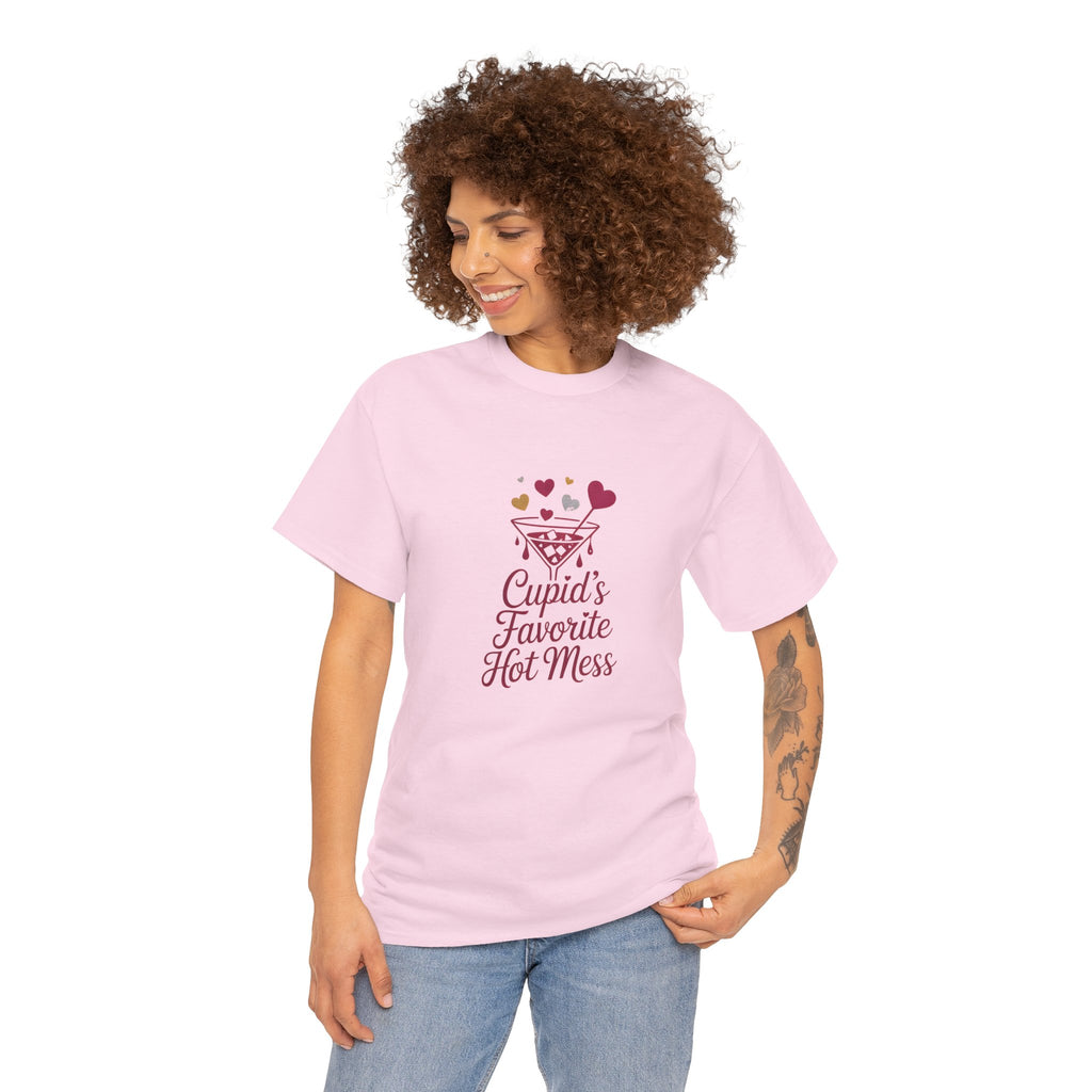 Valentine Tee — "Cupid’s Favorite Hot Mess" Graphic Shirt