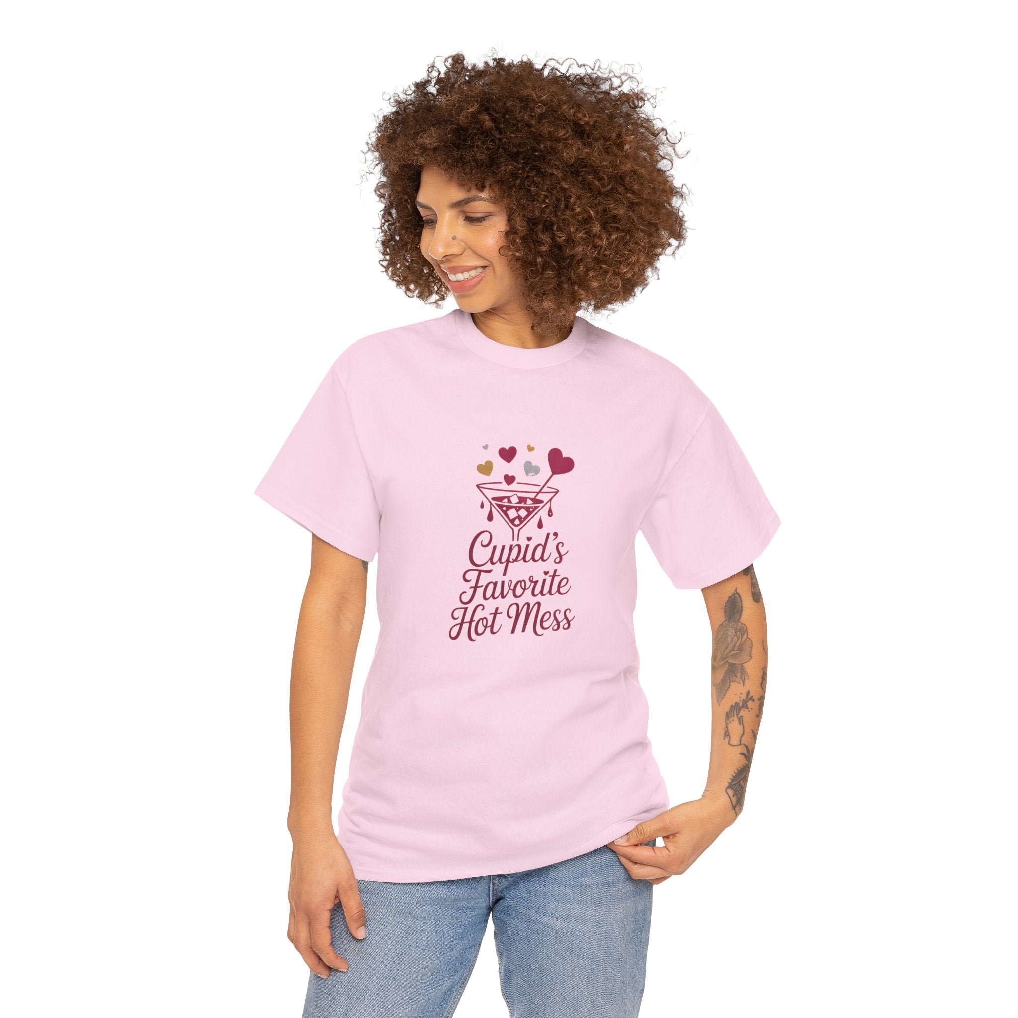 Valentine Tee — "Cupid’s Favorite Hot Mess" Graphic Shirt