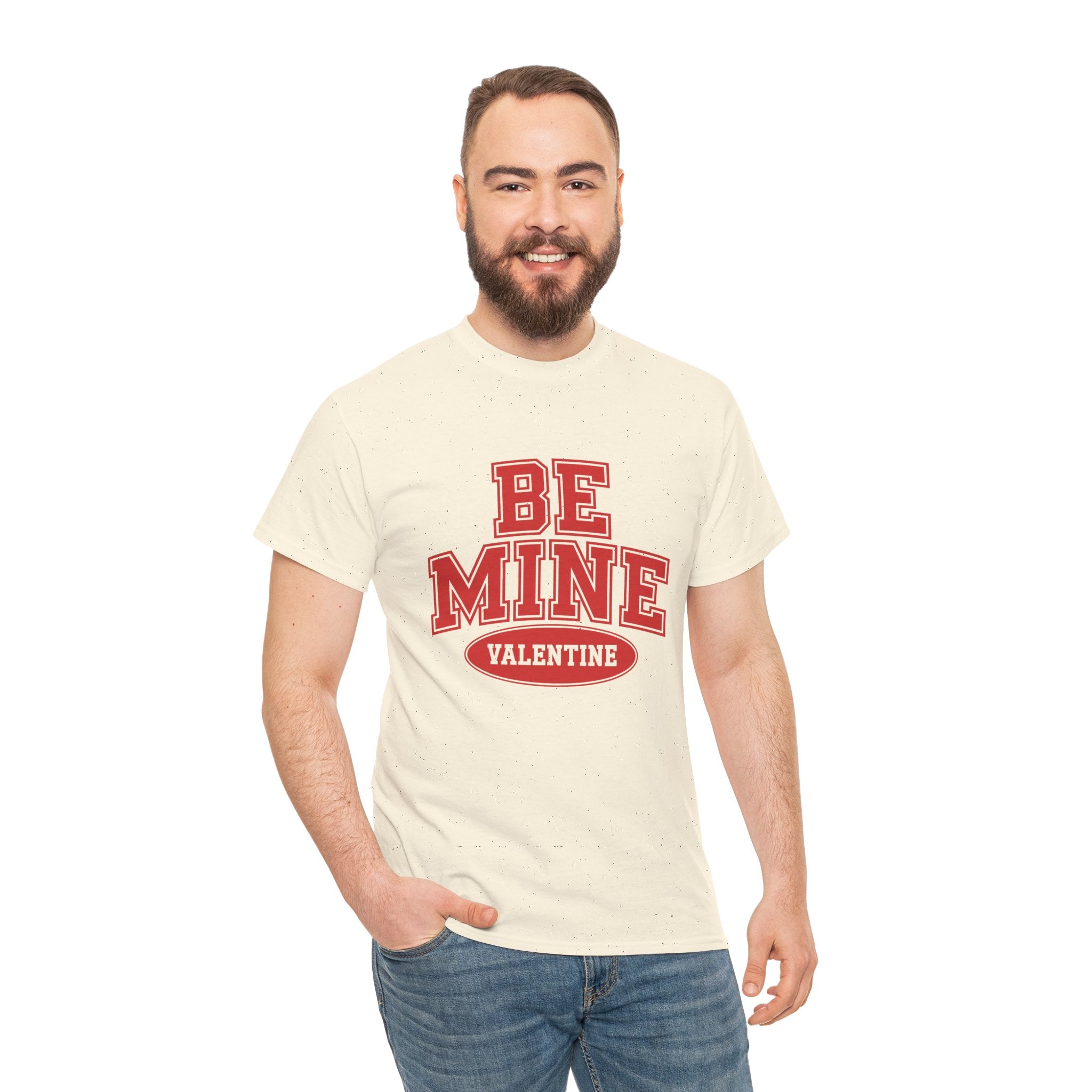 Valentine "Be Mine" Tee - Retro Red Collegiate Love Shirt