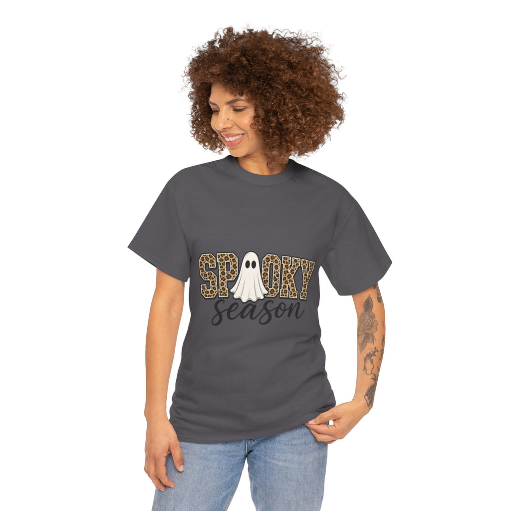 Spooky Season Leopard Ghost T‑Shirt