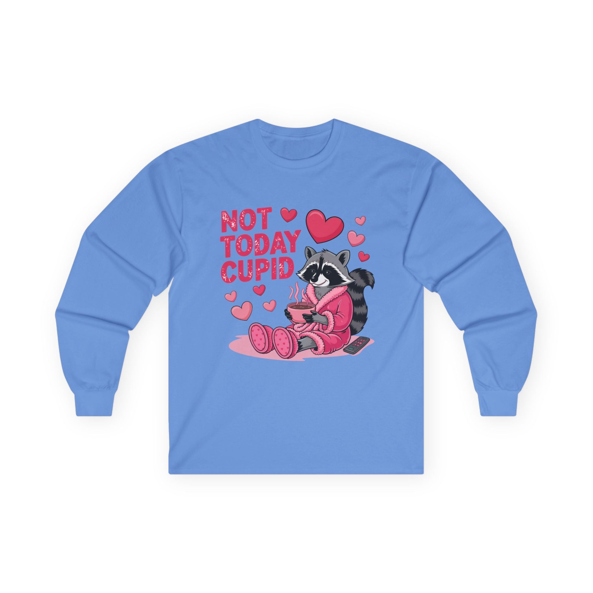 Not Today Cupid Raccoon Long Sleeve Tee