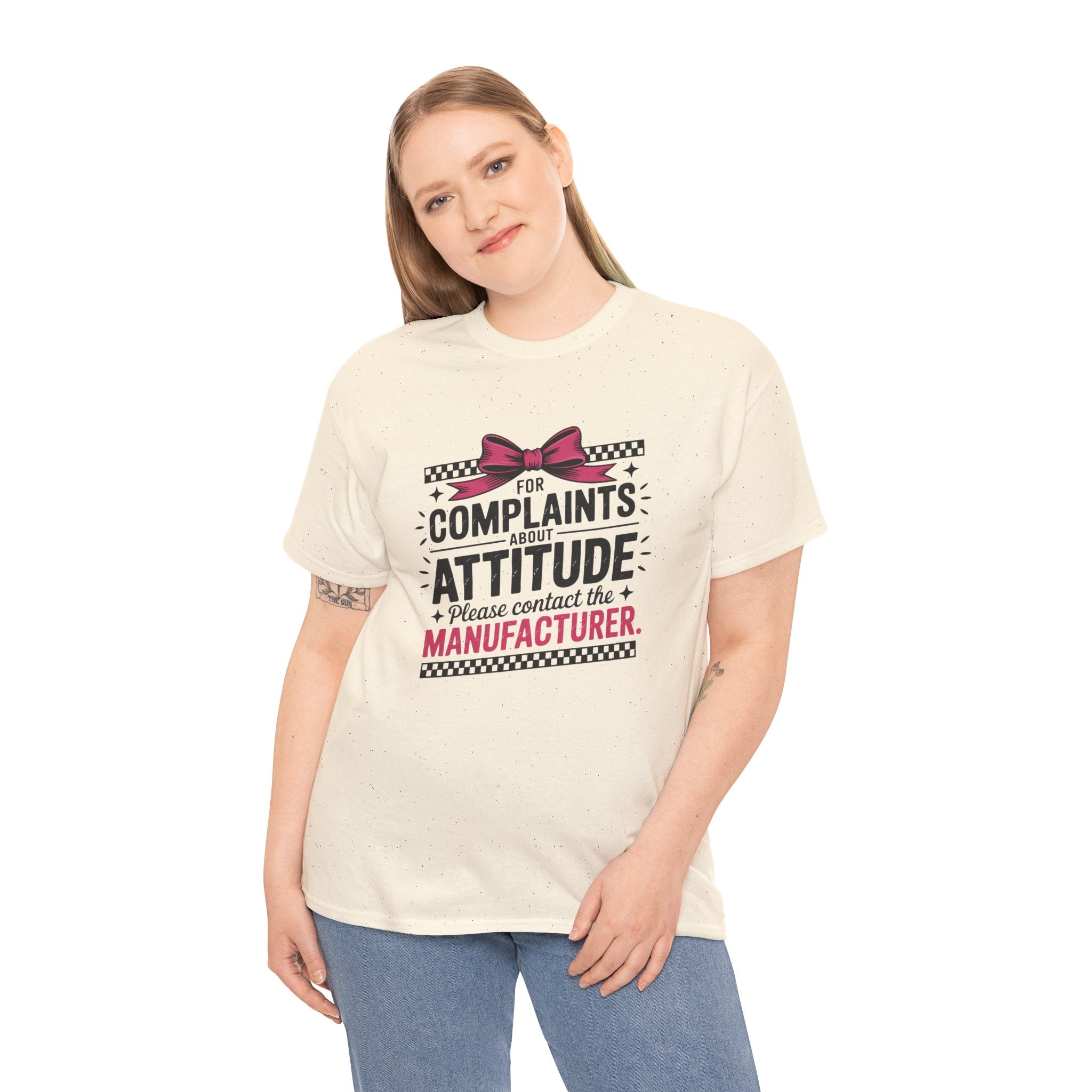 Complaints About Attitude T-Shirt — Funny Sassy Graphic Tee ("For Complaints About Attitude Please Contact The Manufacturer")