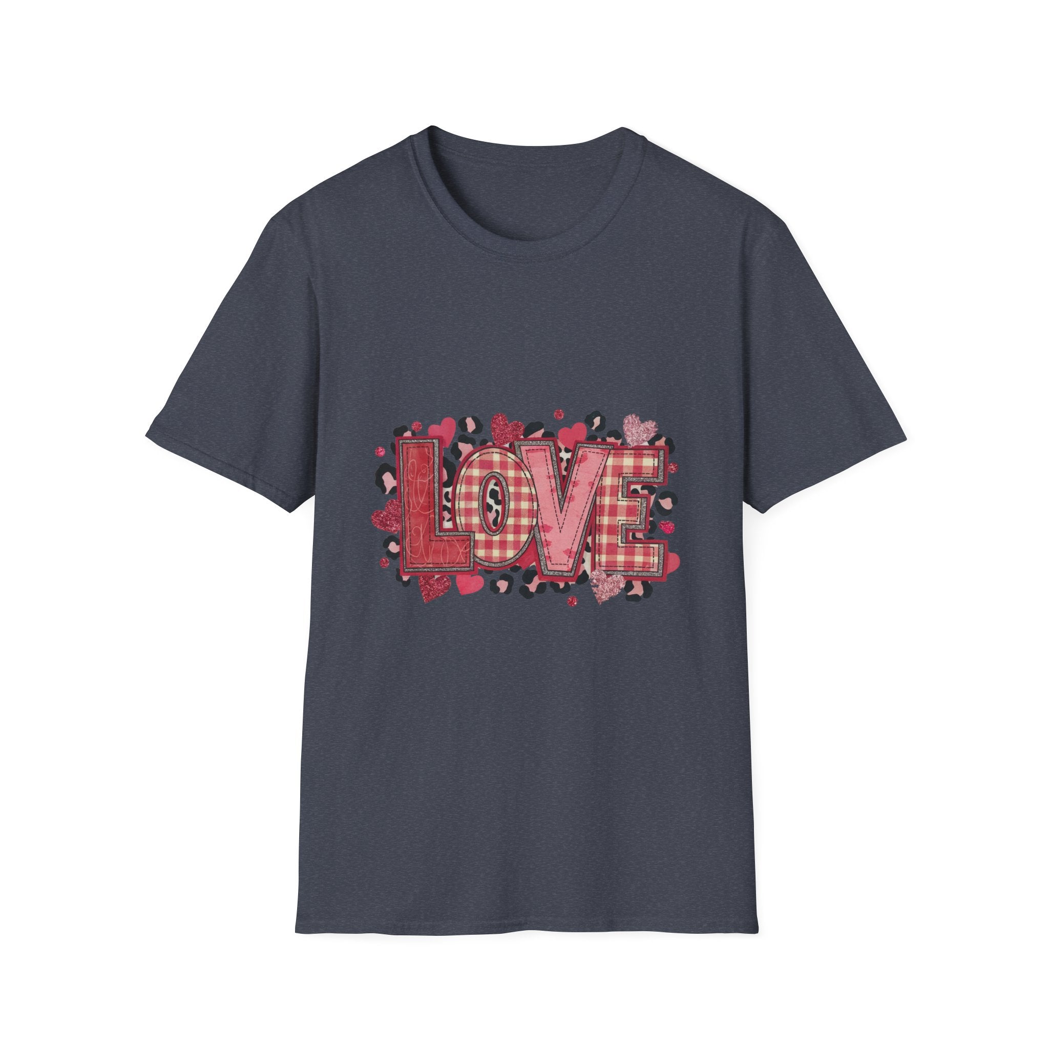 LOVE Plaid Heart T-Shirt — Valentine's Day Buffalo Check Graphic Tee