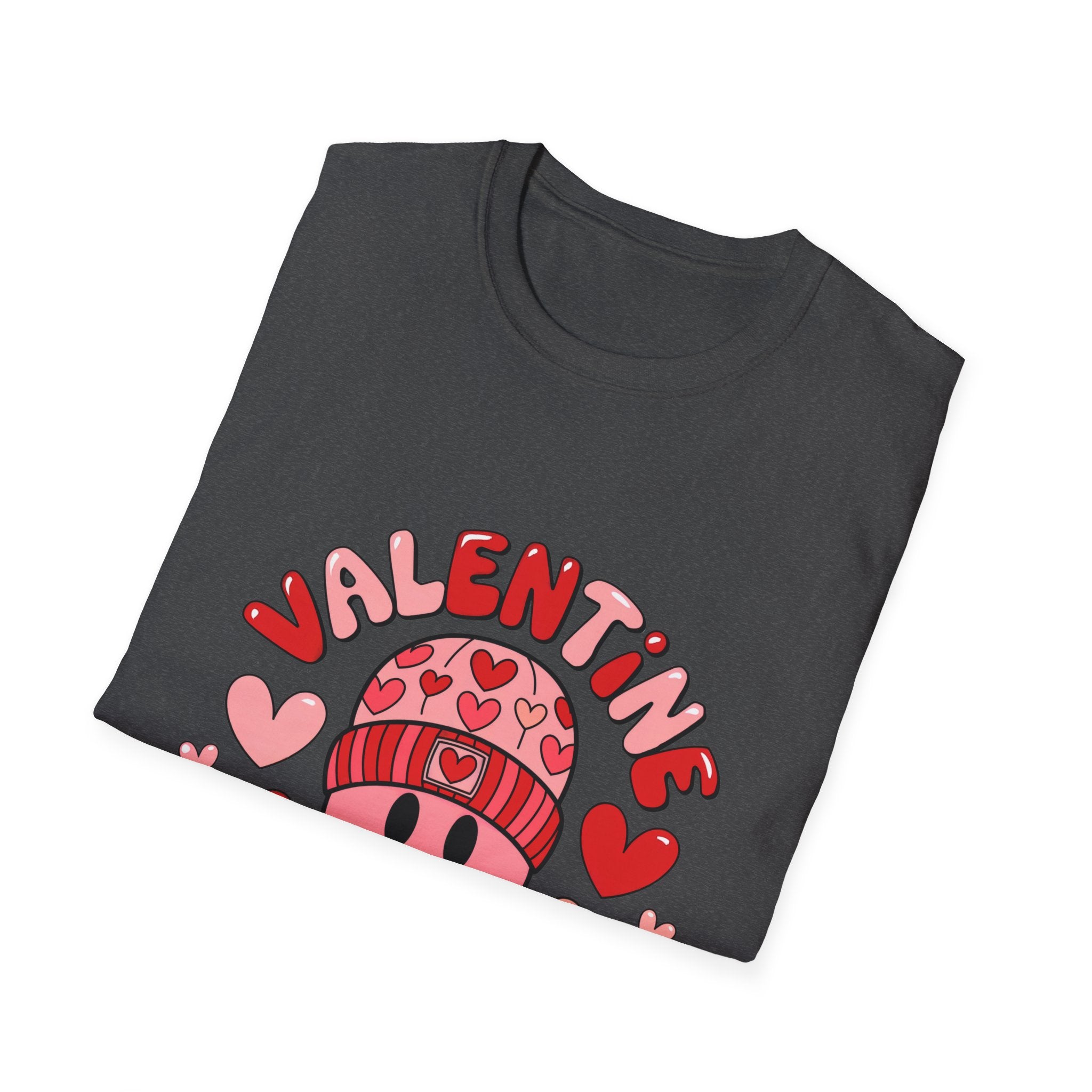 Valentine Vibes T-Shirt — Cute Heart Beanie Graphic Tee for Valentine’s Day