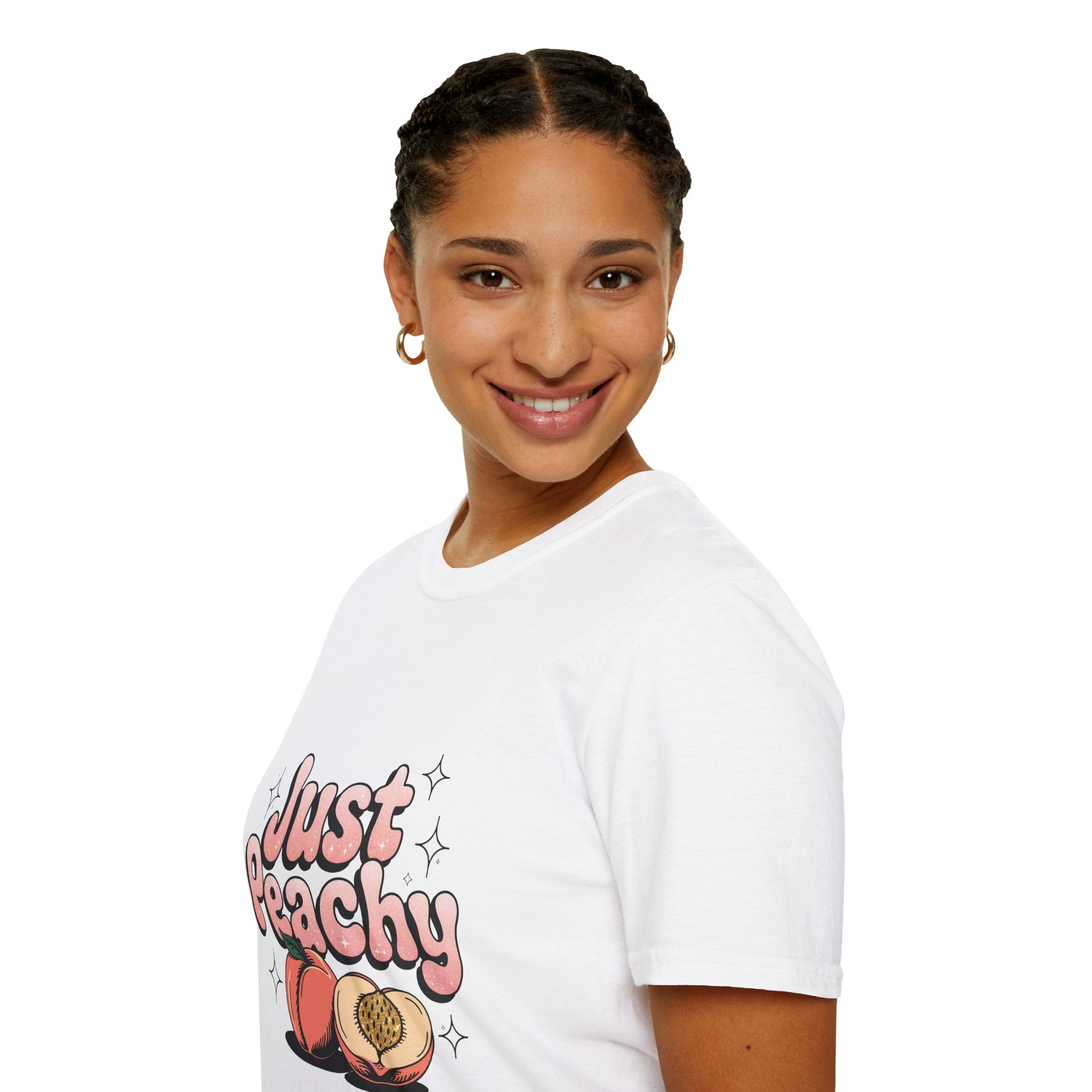 Just Peachy Graphic T-Shirt — Cute Peach Illustration Tee