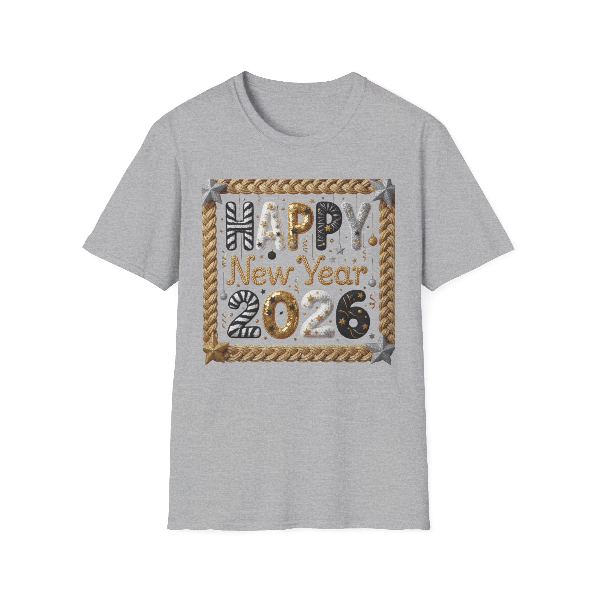 Happy New Year 2026 T-Shirt — Festive Gold & Silver Celebration Tee
