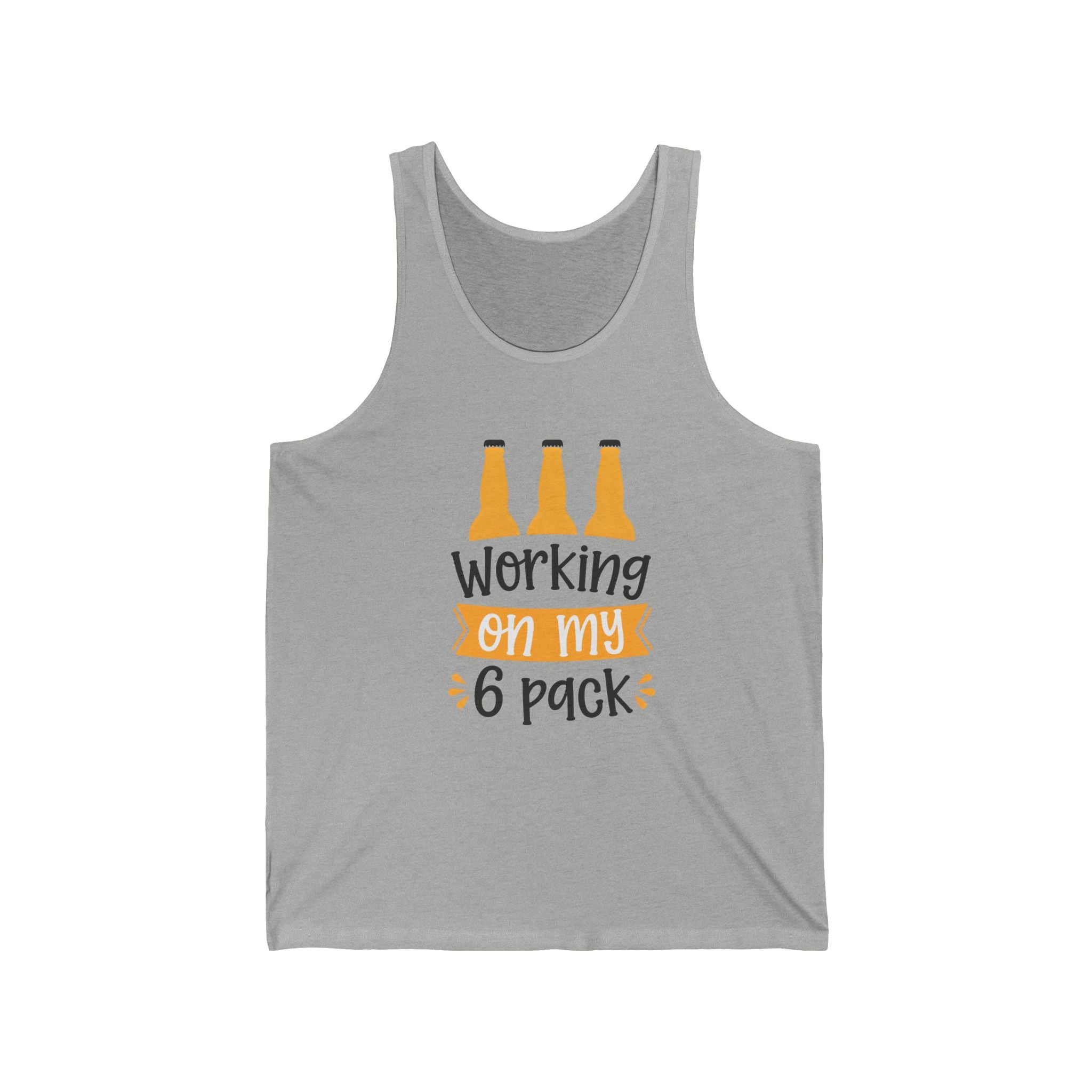 Funny Beer "Working On My 6 Pack" Tank Top — Men's Summer Beer T-Shirt