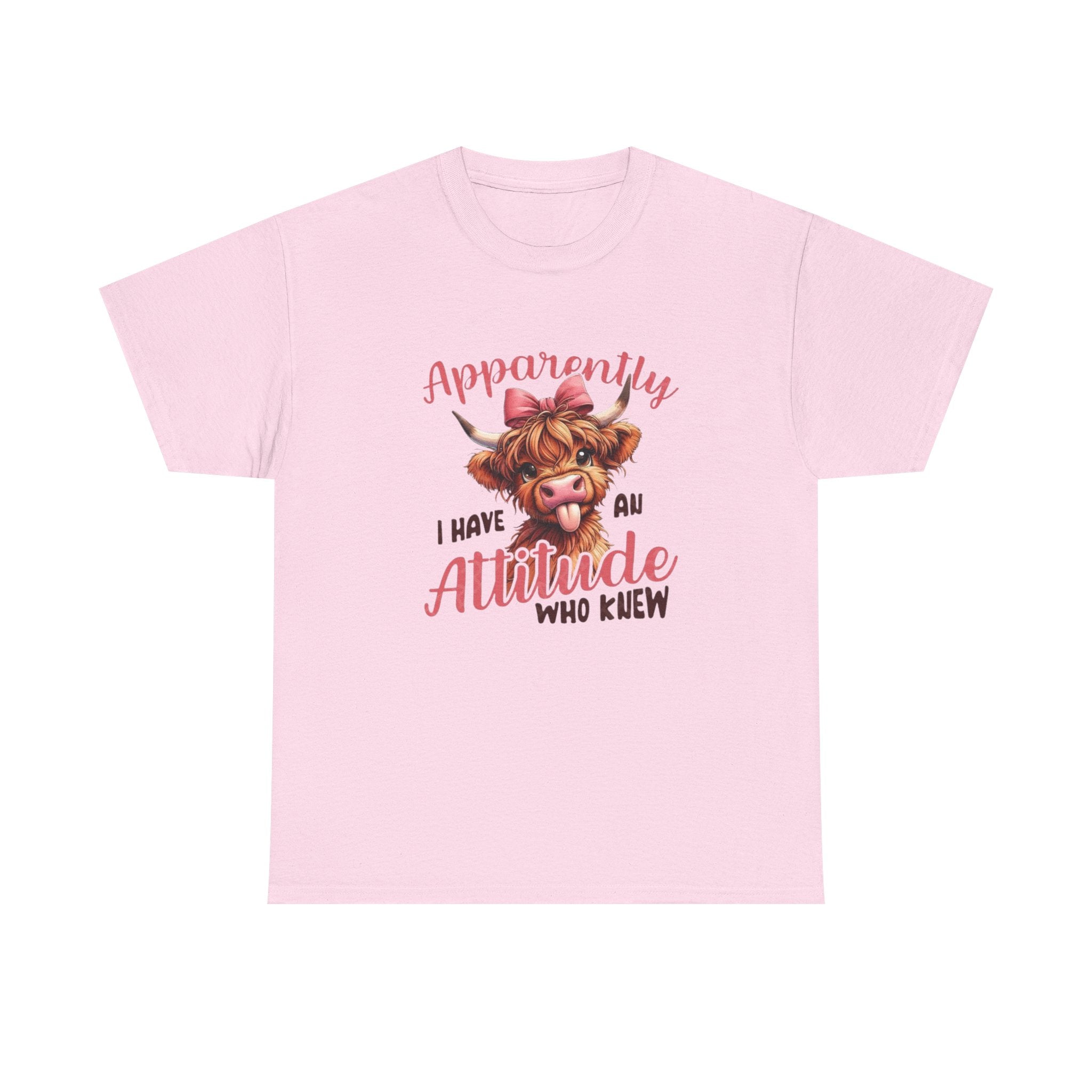 T-Shirt — "Apparently I Have An Attitude Who Knew" Cow Graphic Tee
