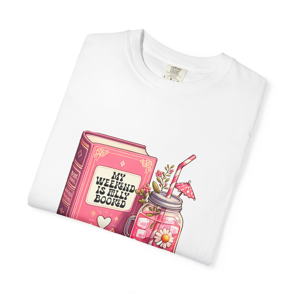 Book Lover T-Shirt — "My Weekend Is Fully Booked" Cute Floral Mason Jar Graphic