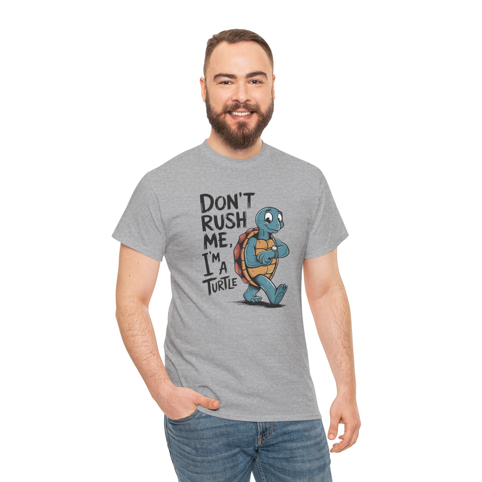 T-Shirt — "Don't Rush Me, I'm a Turtle" Cute Cartoon Turtle Tee