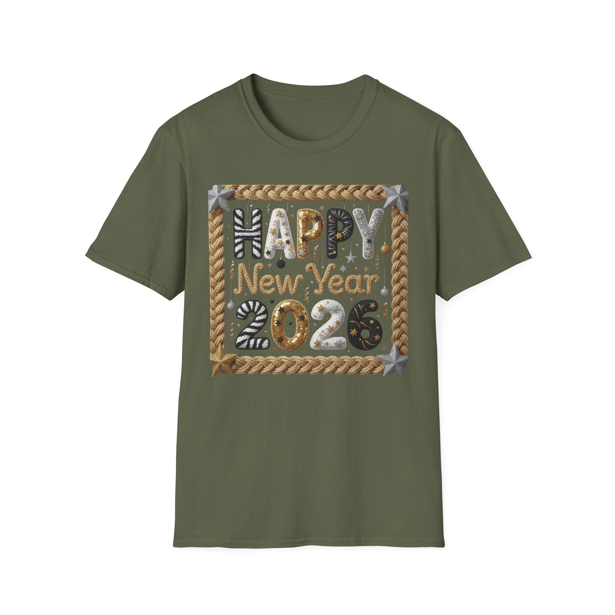 Happy New Year 2026 T-Shirt — Festive Gold & Silver Celebration Tee