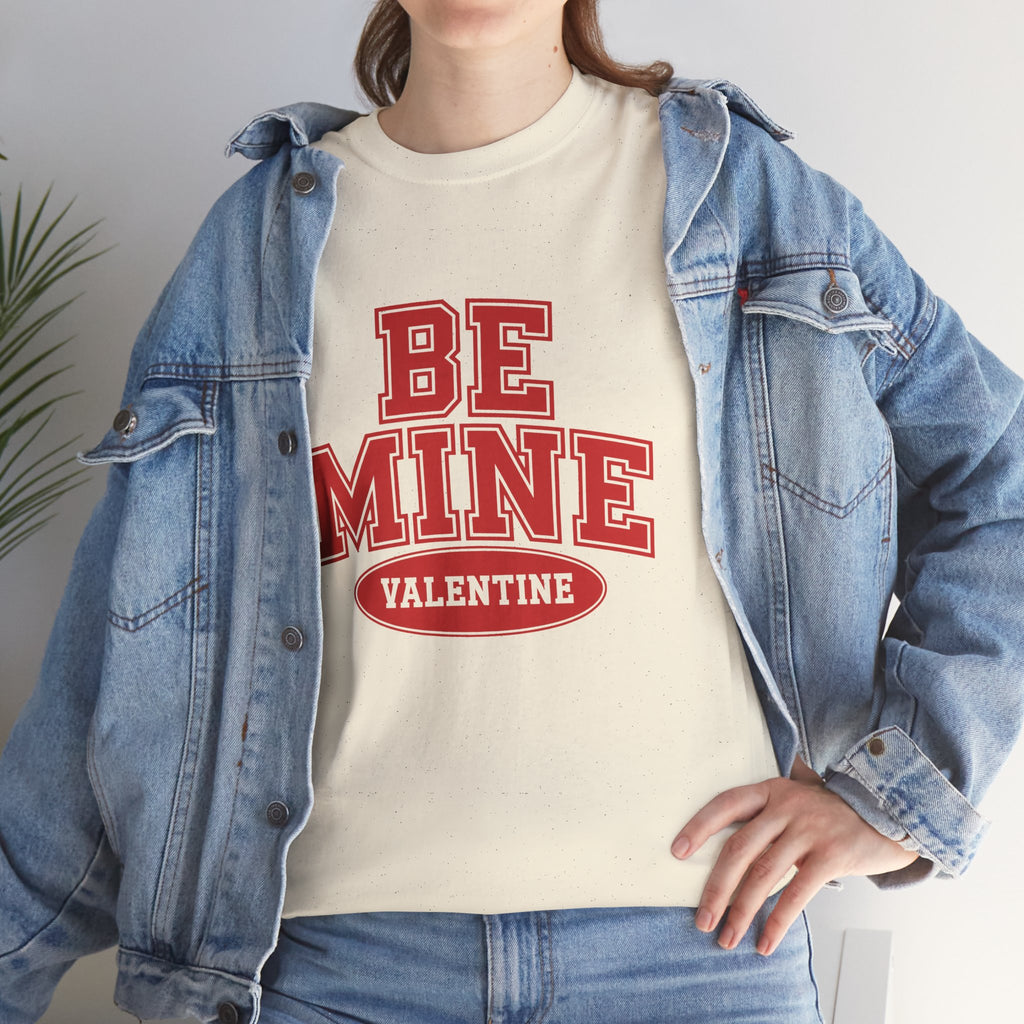Valentine "Be Mine" Tee - Retro Red Collegiate Love Shirt