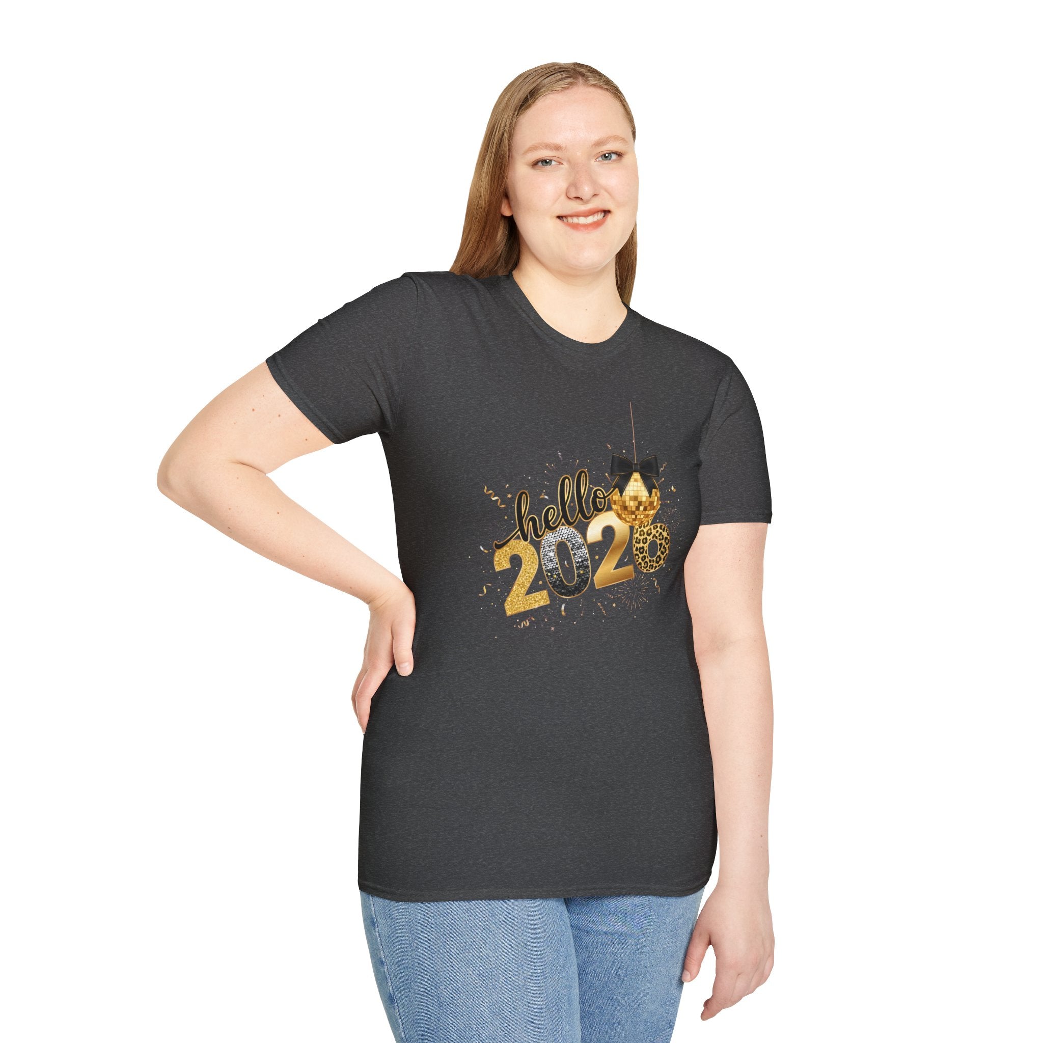 Hello 2026 Sparkle T-Shirt — New Year Celebration Graphic Tee