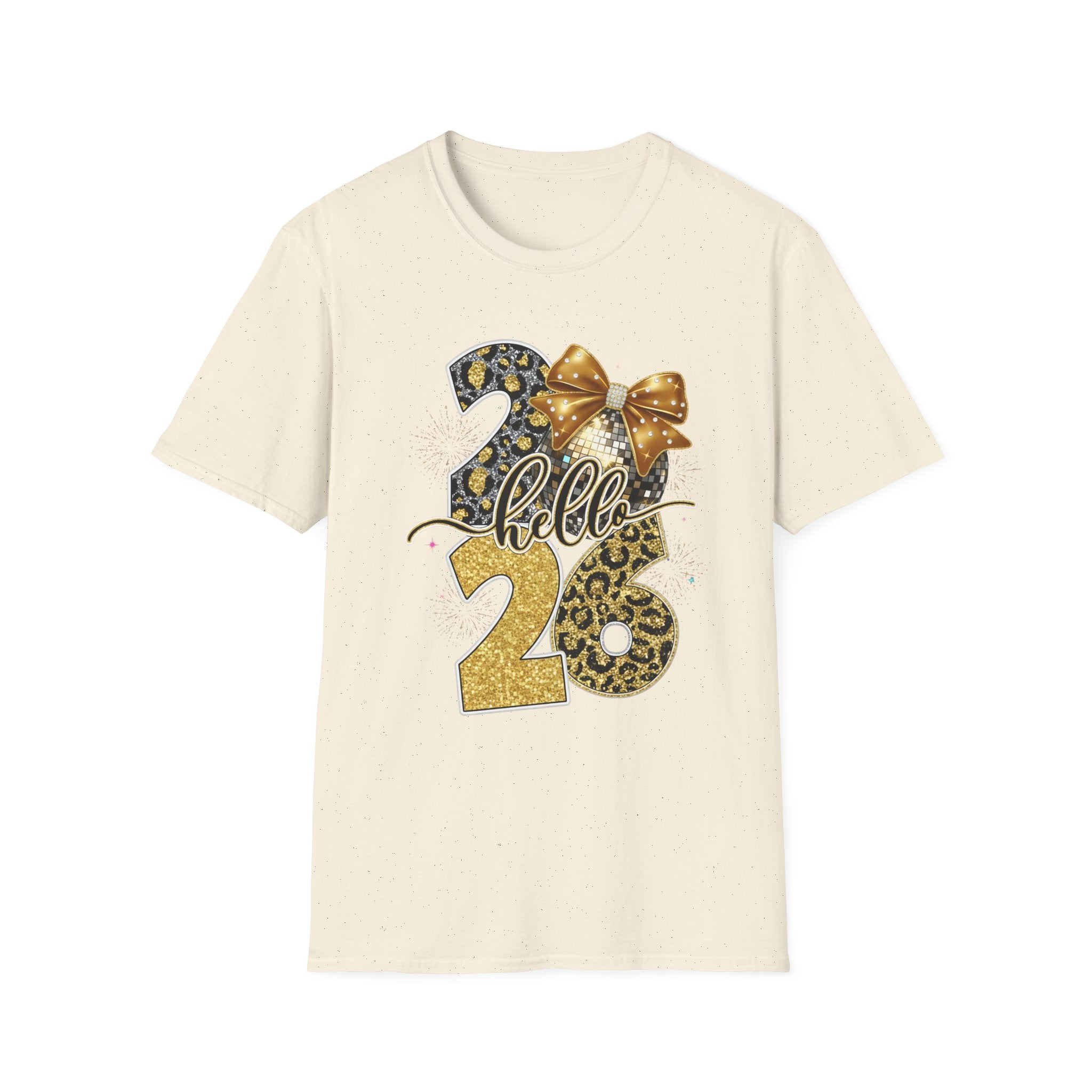 Hello 26 Leopard Gold Graphic T-Shirt