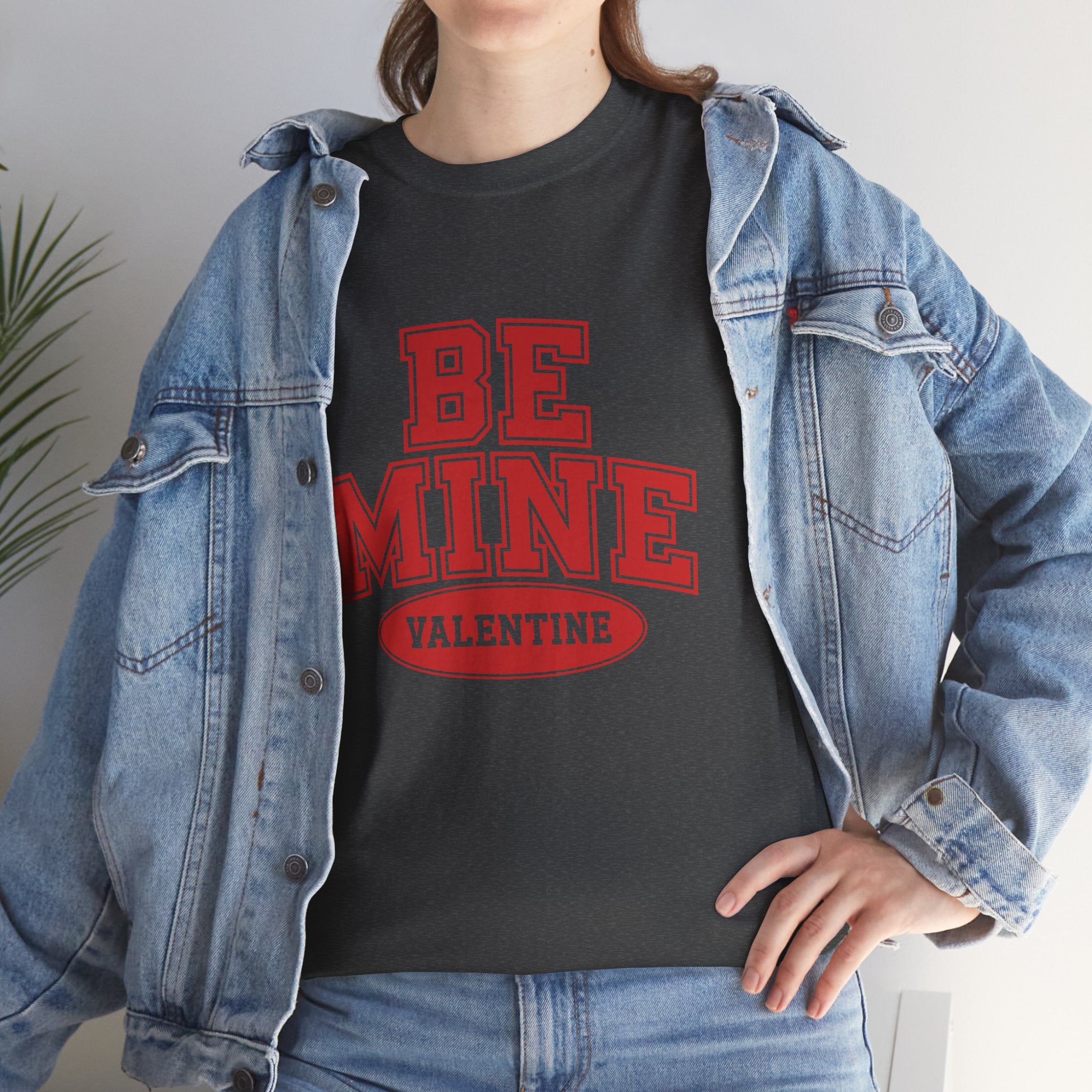 Valentine "Be Mine" Tee - Retro Red Collegiate Love Shirt