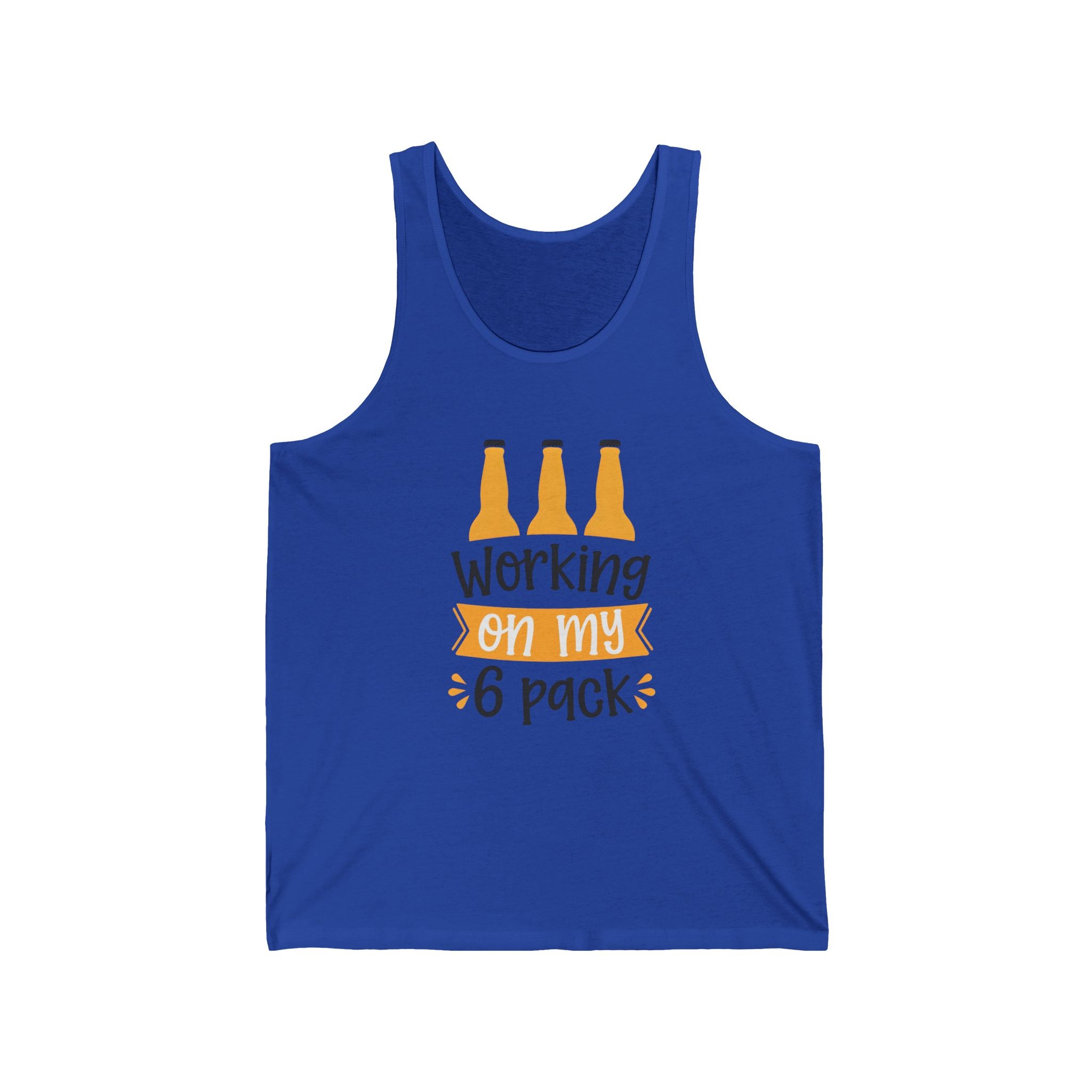 Funny Beer "Working On My 6 Pack" Tank Top — Men's Summer Beer T-Shirt