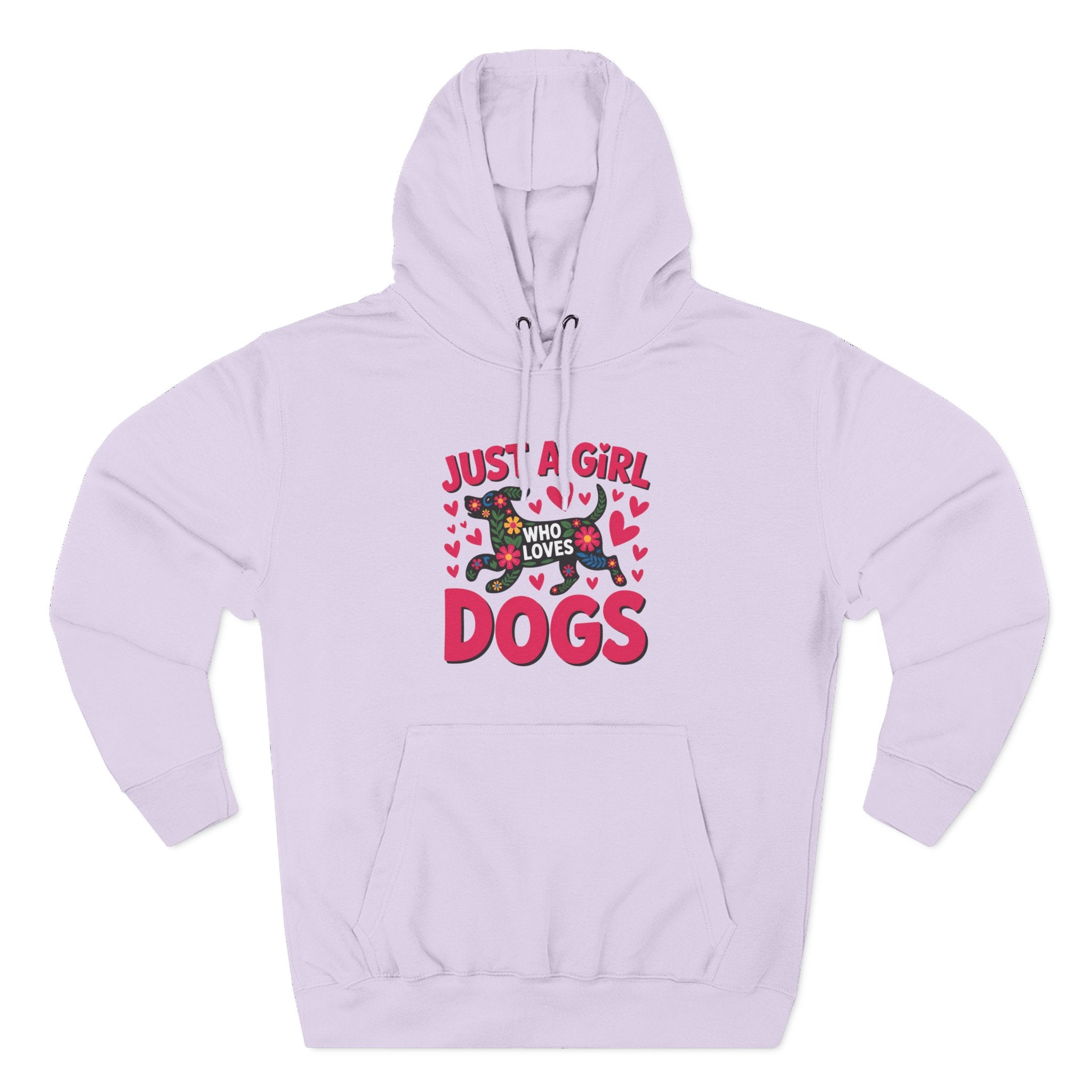 Just A Girl Who Loves Dogs Hoodie — Cute Pink Heart Dog Lover Pullover