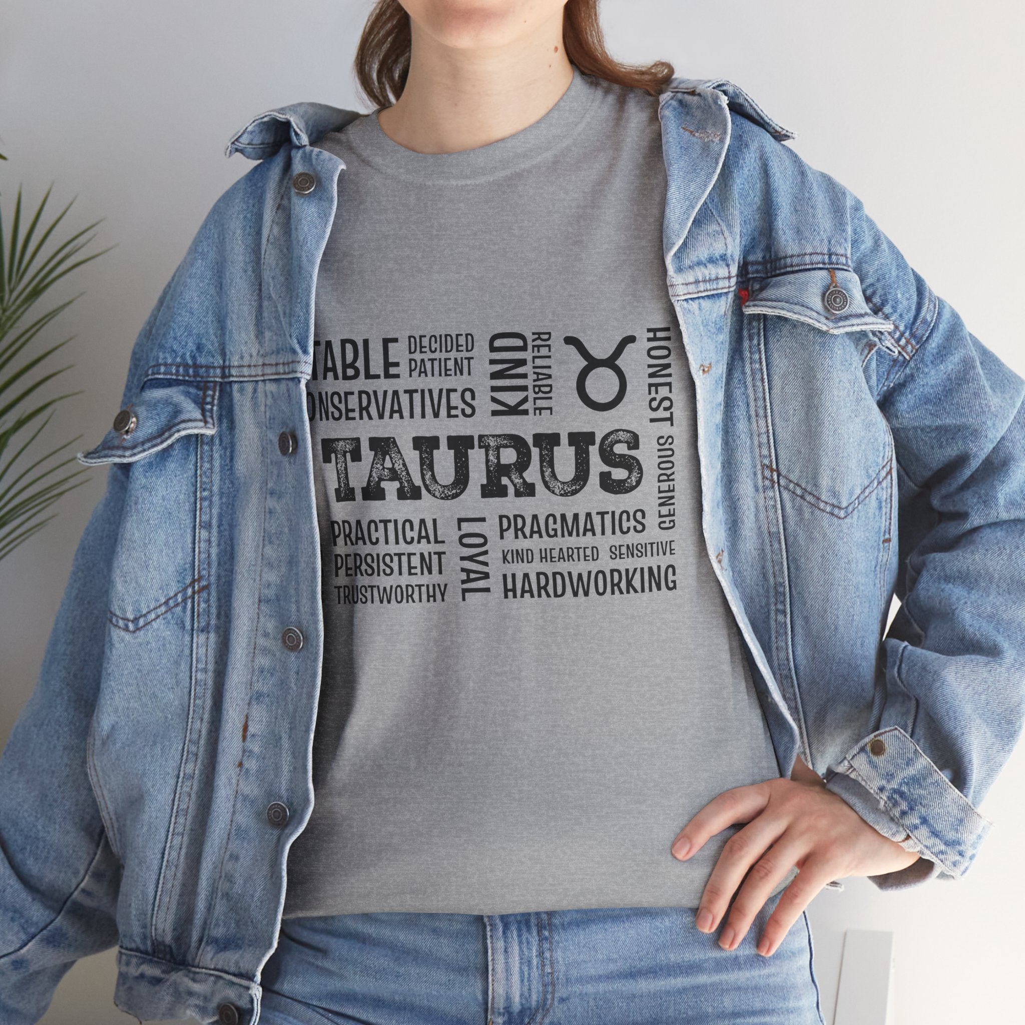 Taurus Zodiac T‑Shirt — Taurus Word Cloud Astrology Tee