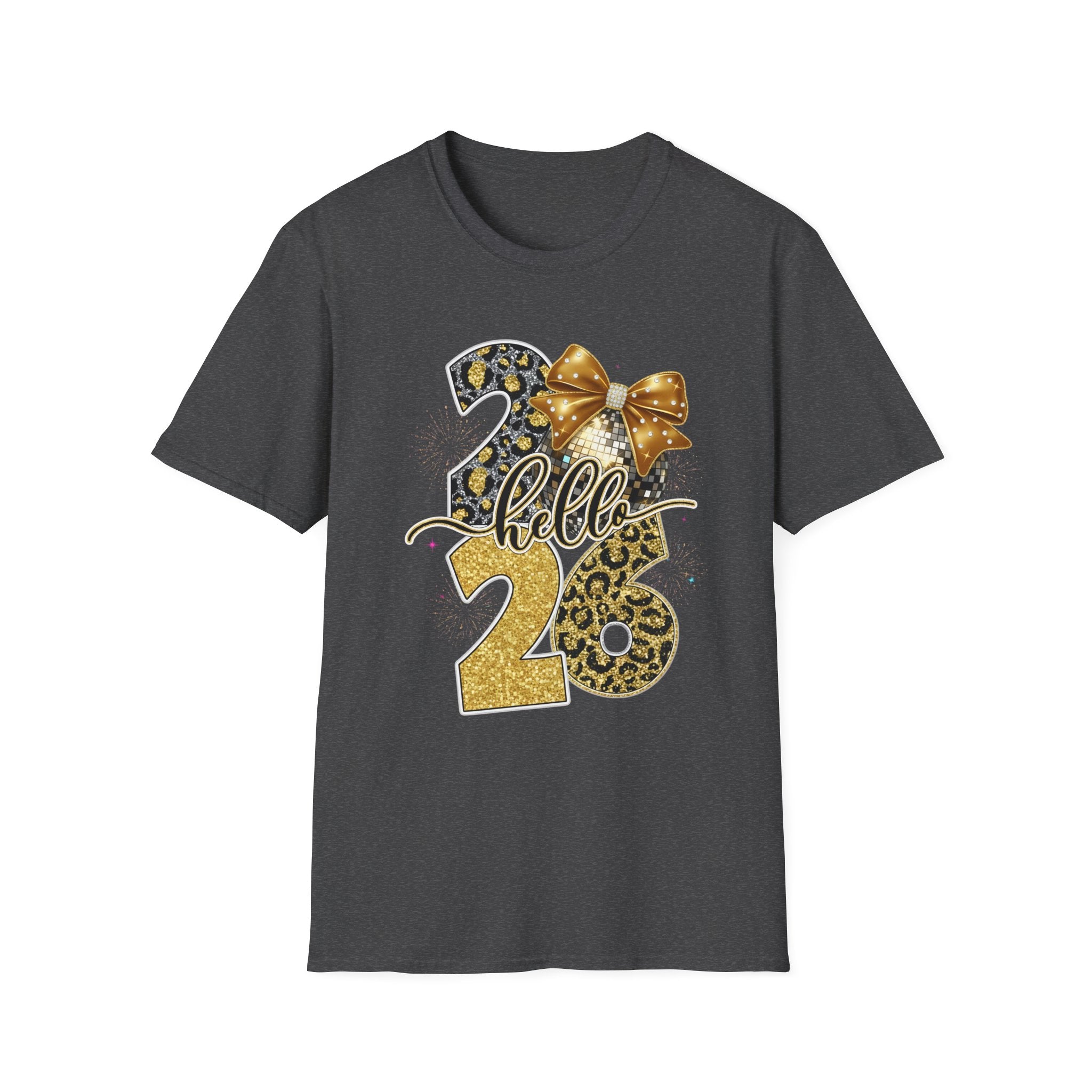 Hello 26 Leopard Gold Graphic T-Shirt