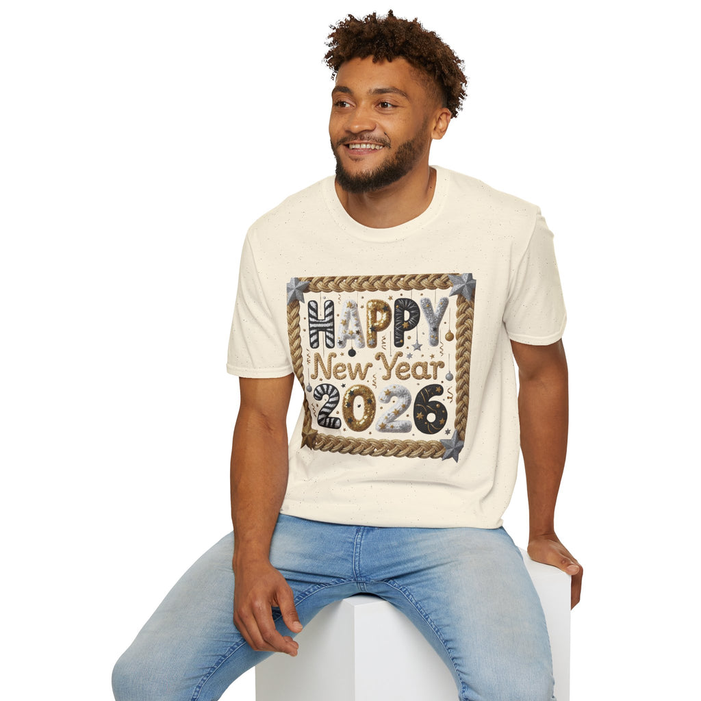 Happy New Year 2026 T-Shirt — Festive Gold & Silver Celebration Tee