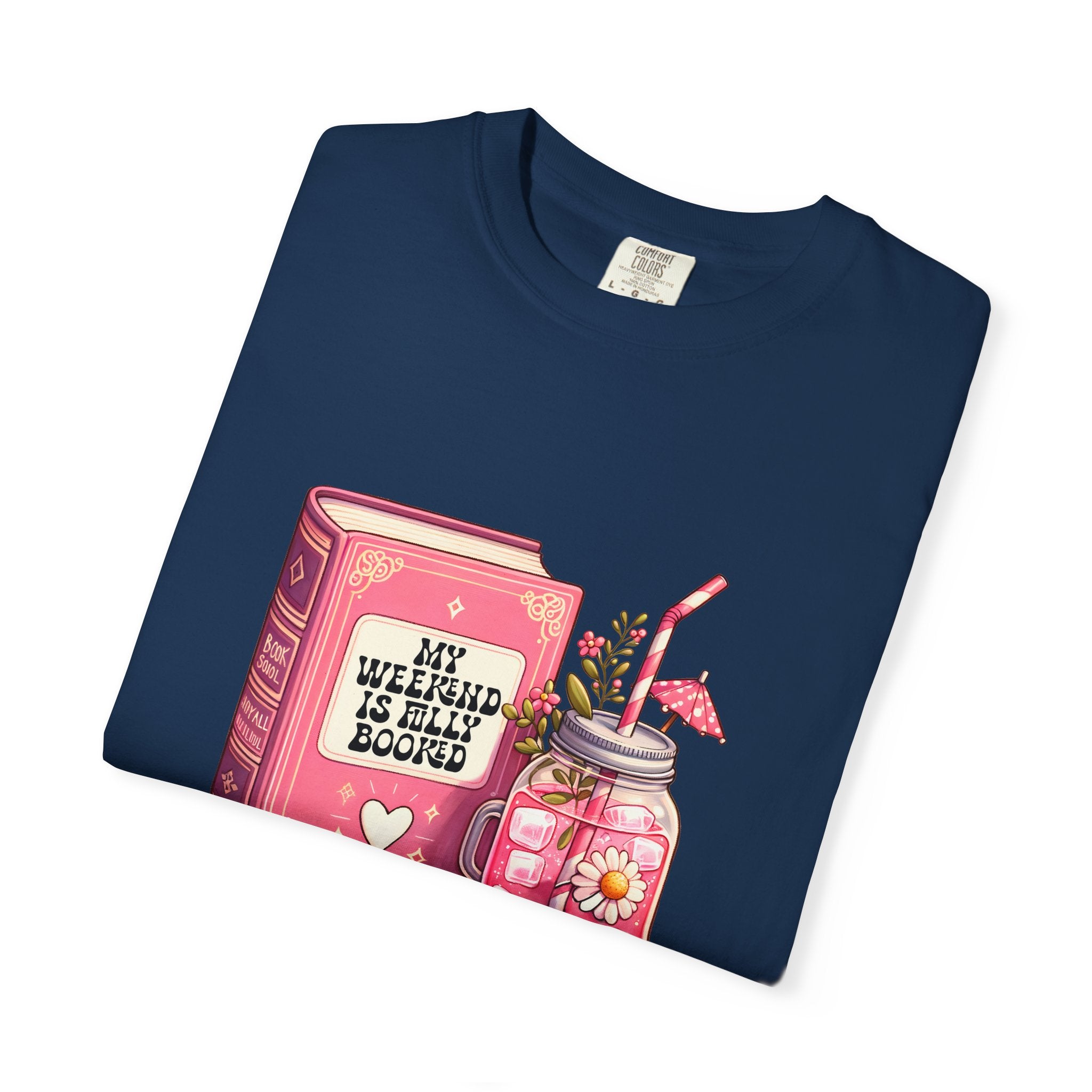 Book Lover T-Shirt — "My Weekend Is Fully Booked" Cute Floral Mason Jar Graphic