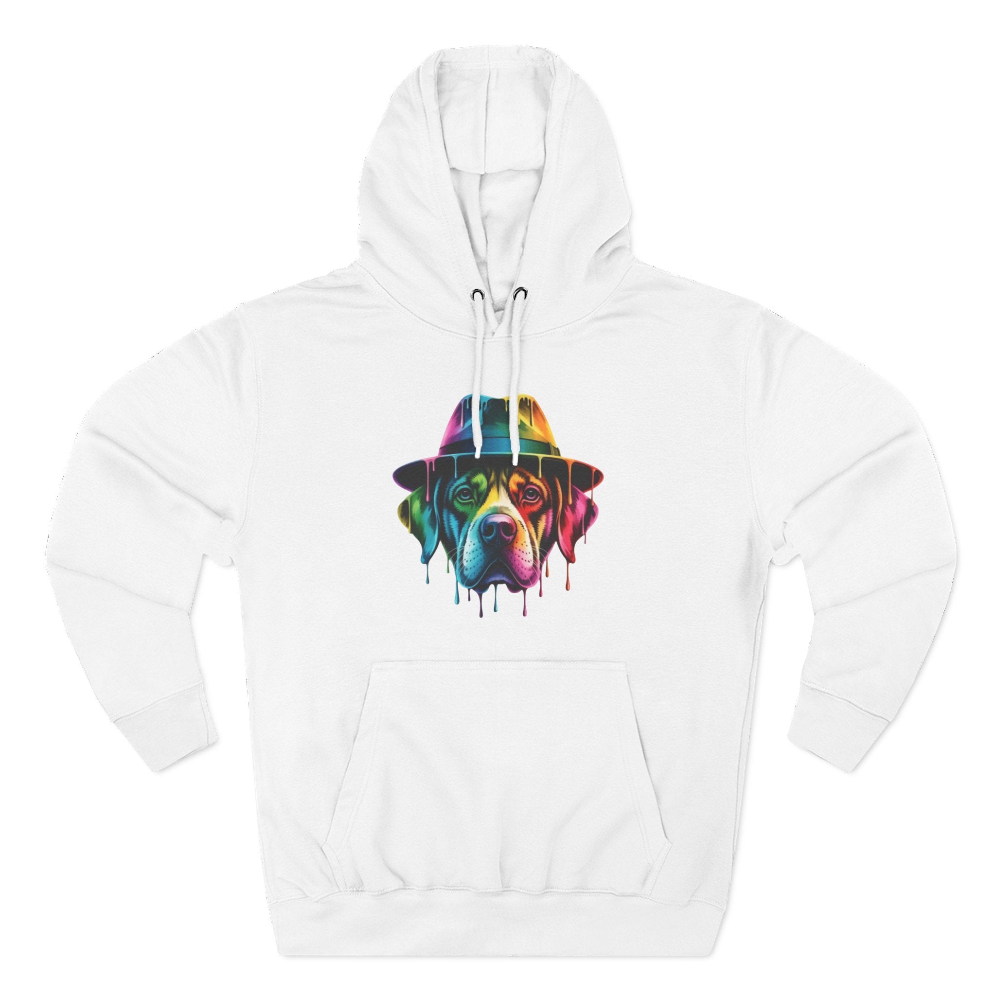 Colorful Dripping Dog Hoodie — Vibrant Canine Art Pullover