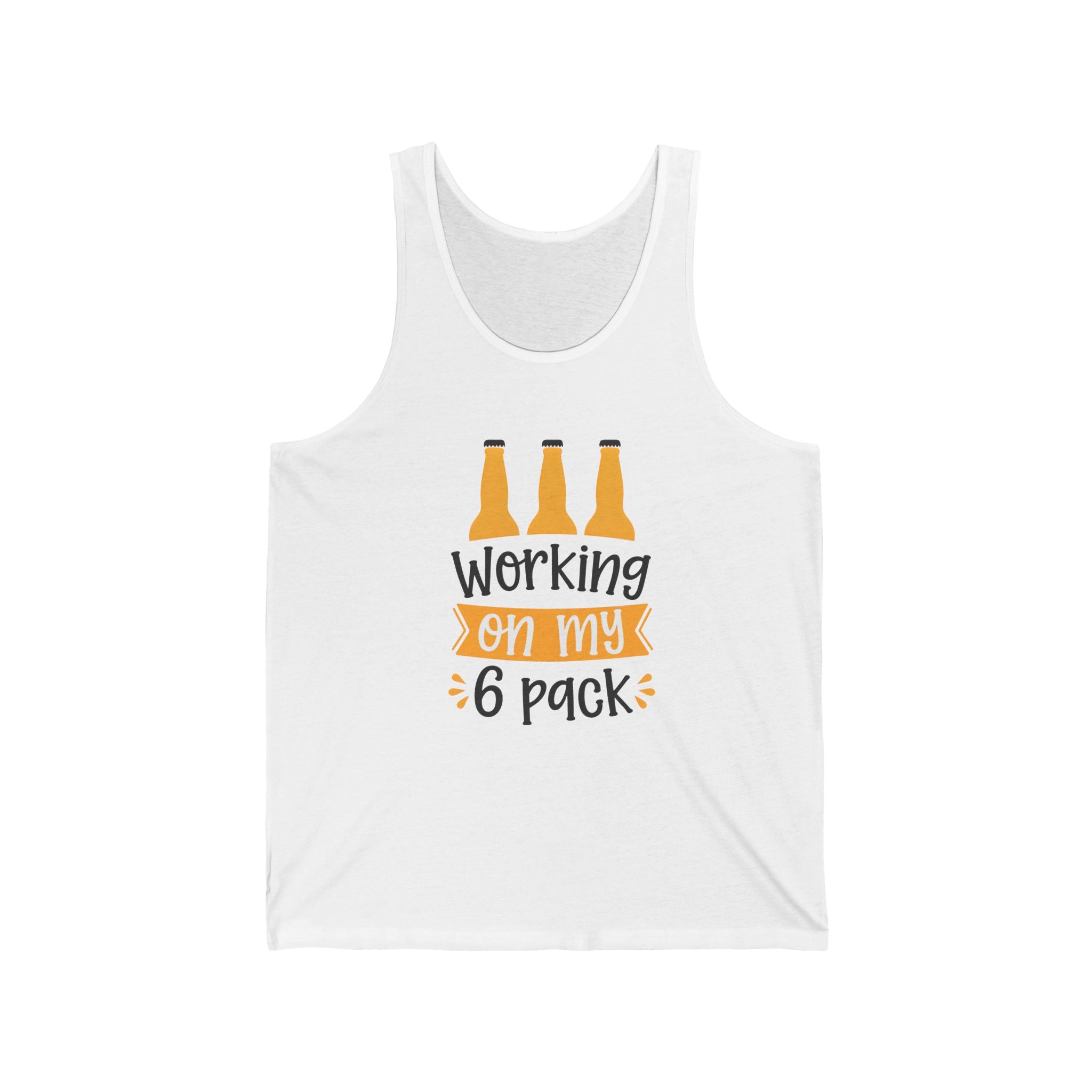 Funny Beer "Working On My 6 Pack" Tank Top — Men's Summer Beer T-Shirt