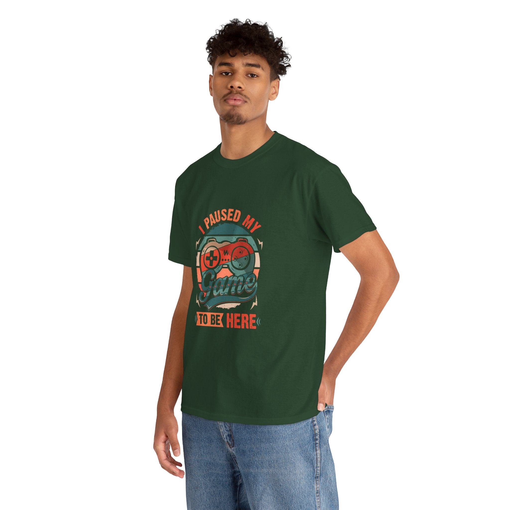 Gaming T-Shirt — "I Paused My Game to Be Here" Retro Controller Tee