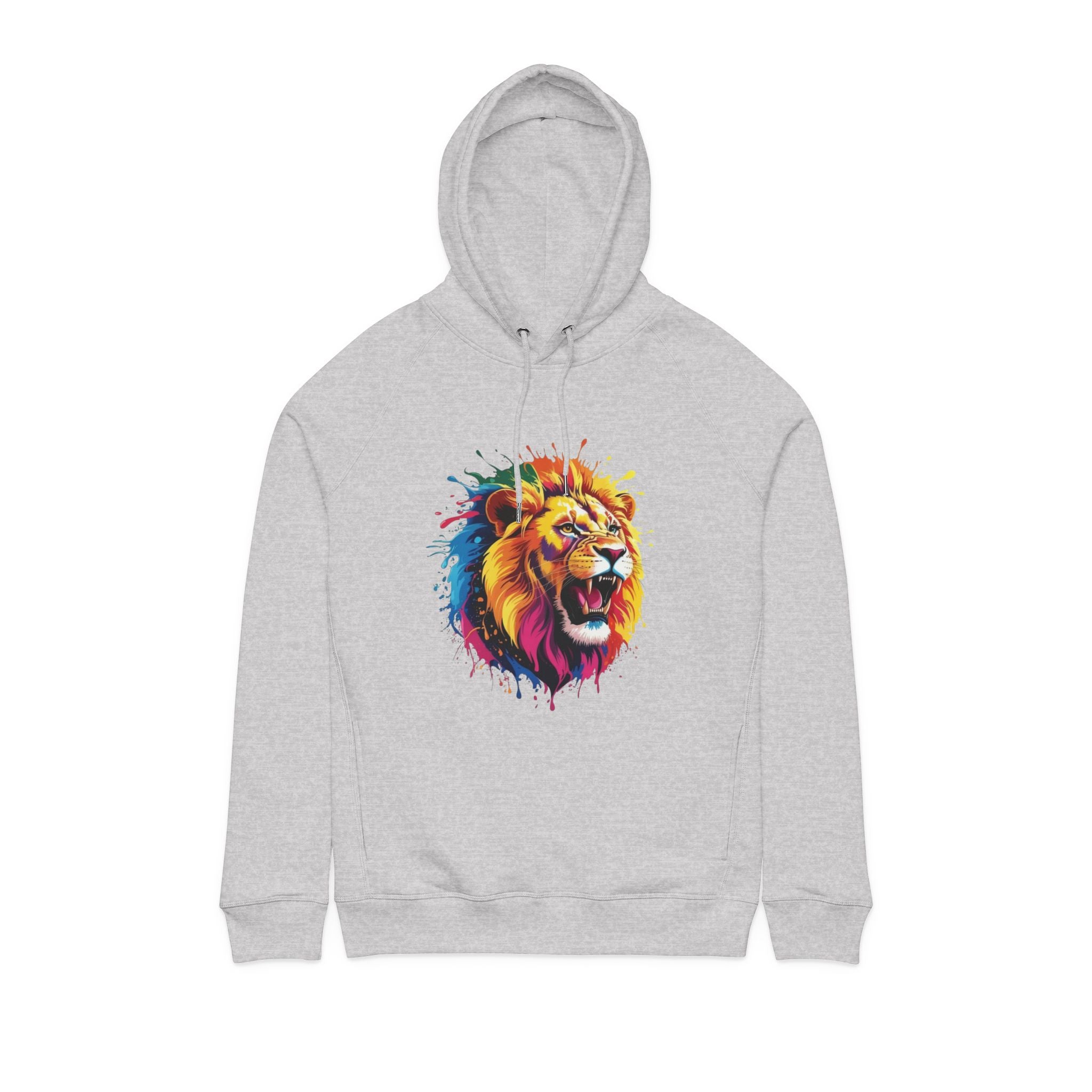 Colorful Lion Hoodie – Vibrant Watercolor Lion Graphic Pullover