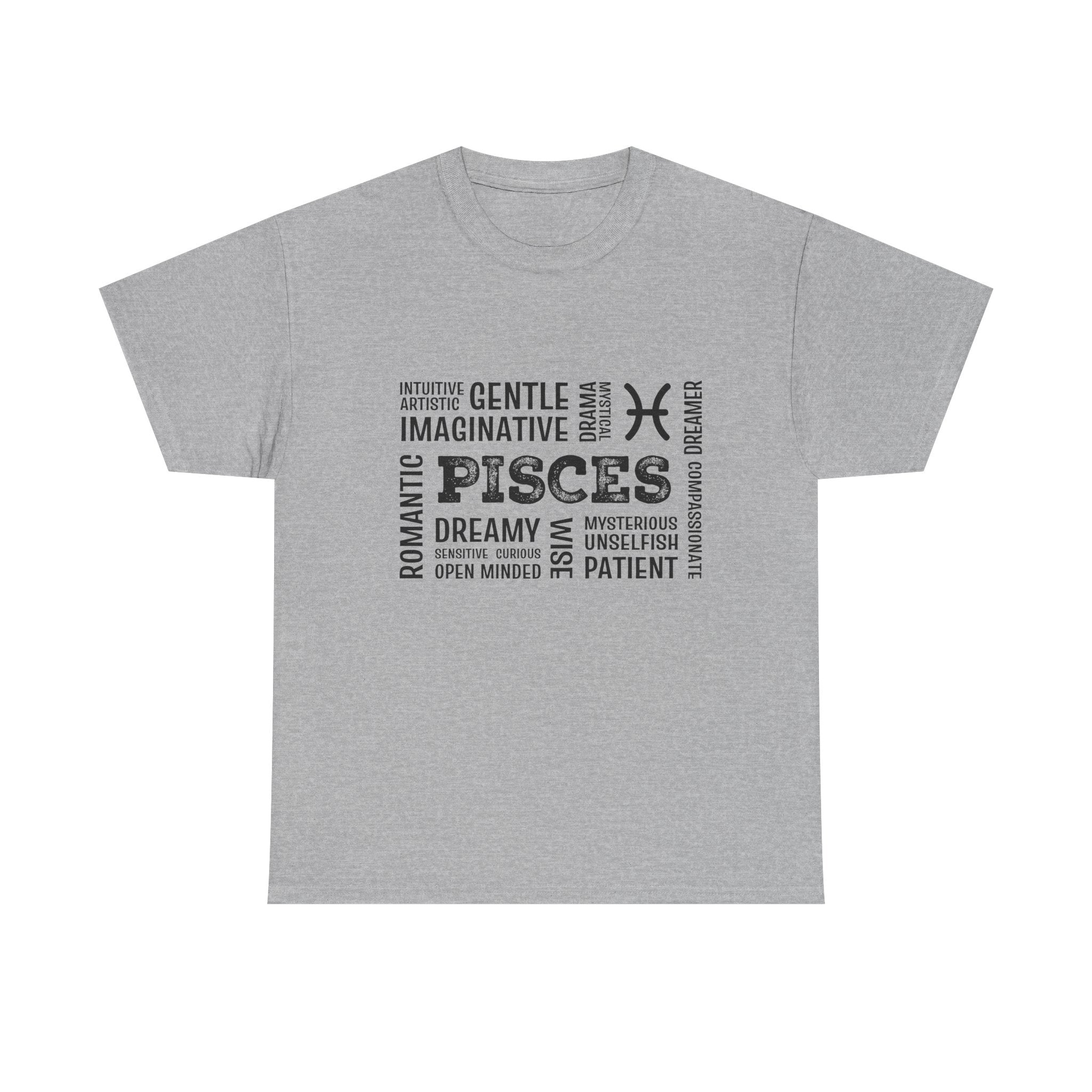 Pisces Zodiac Word Cloud T-Shirt — Astrology Tee for Dreamy, Gentle Pisces