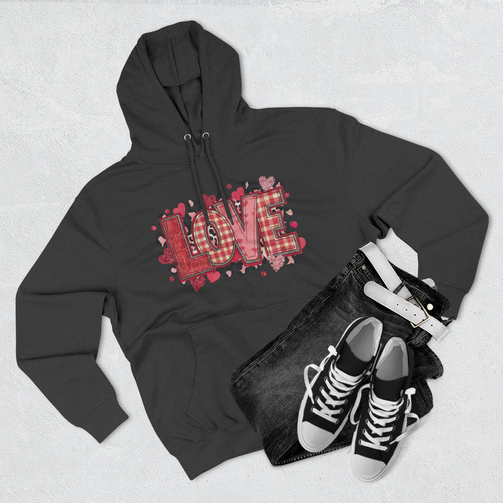 Love Plaid Heart Hoodie — Valentine’s Day Cozy Pullover