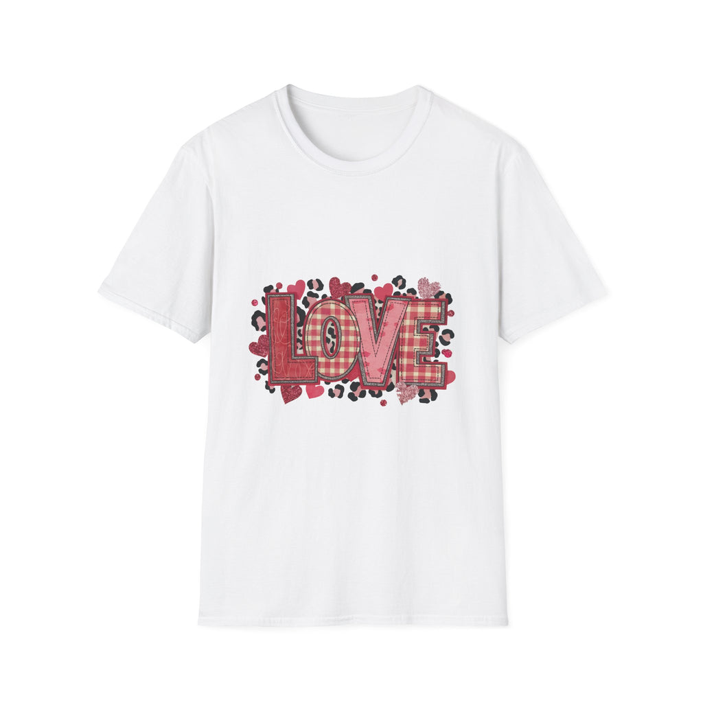 LOVE Plaid Heart T-Shirt — Valentine's Day Buffalo Check Graphic Tee