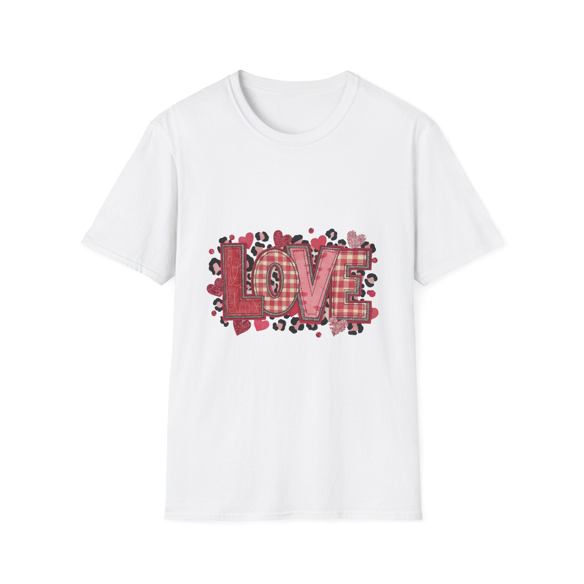 LOVE Plaid Heart T-Shirt — Valentine's Day Buffalo Check Graphic Tee