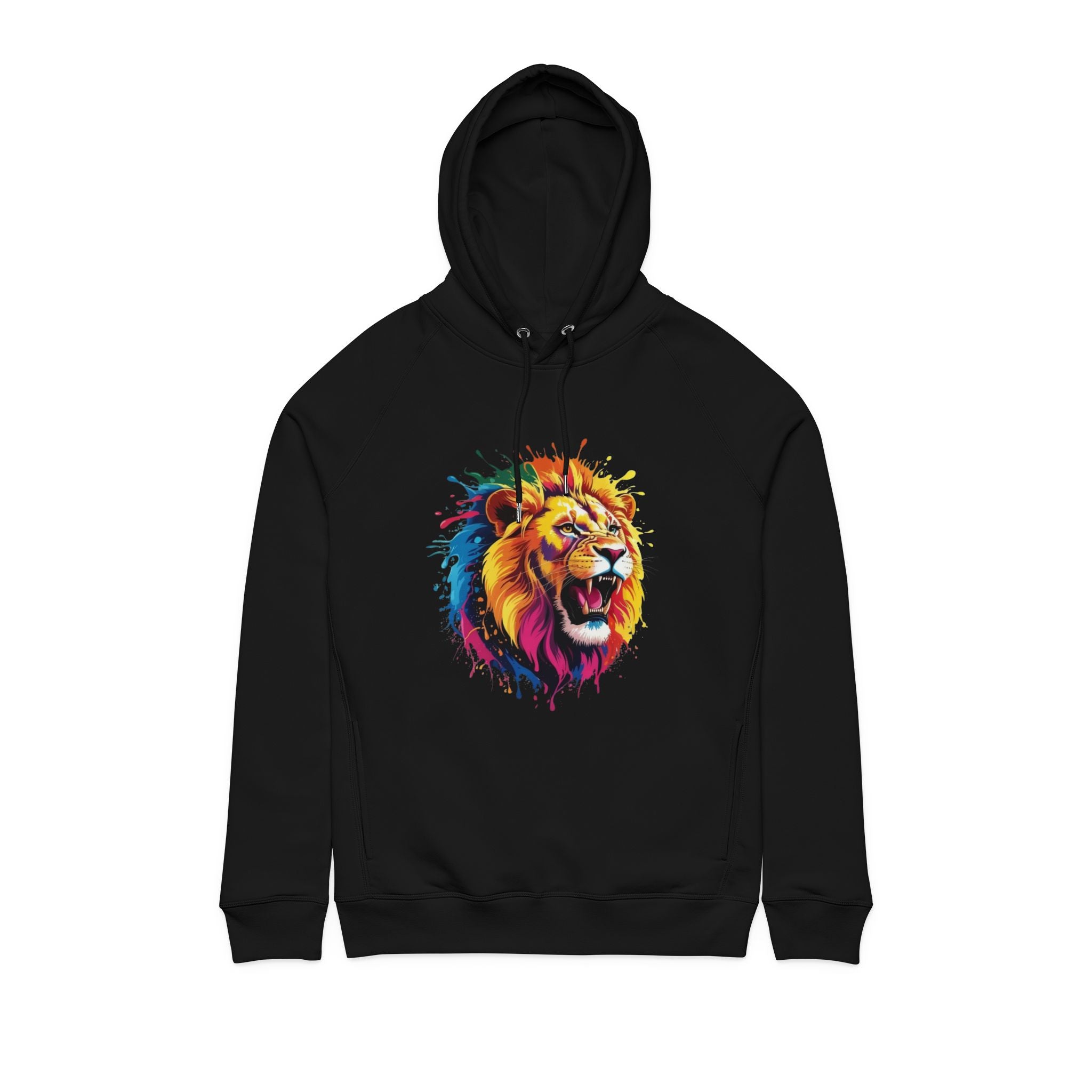 Colorful Lion Hoodie – Vibrant Watercolor Lion Graphic Pullover