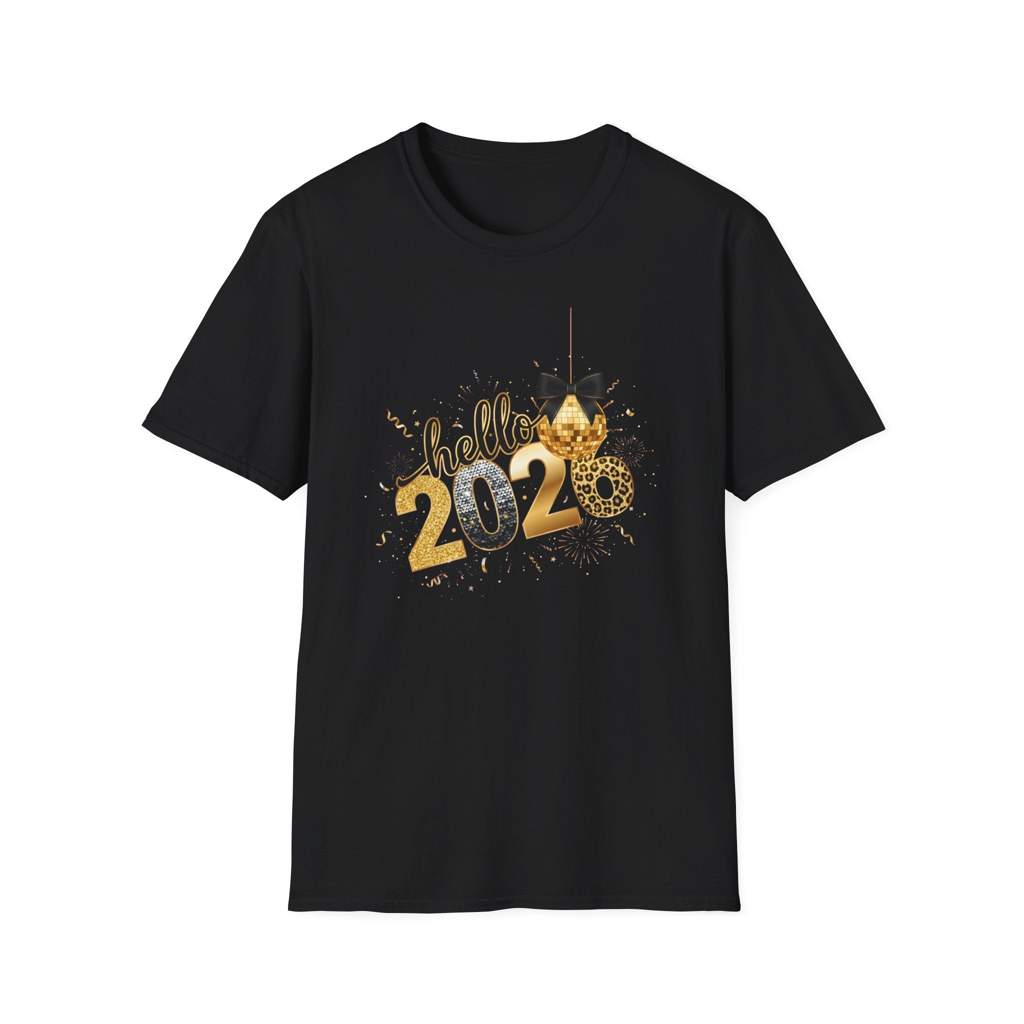 Hello 2026 Sparkle T-Shirt — New Year Celebration Graphic Tee