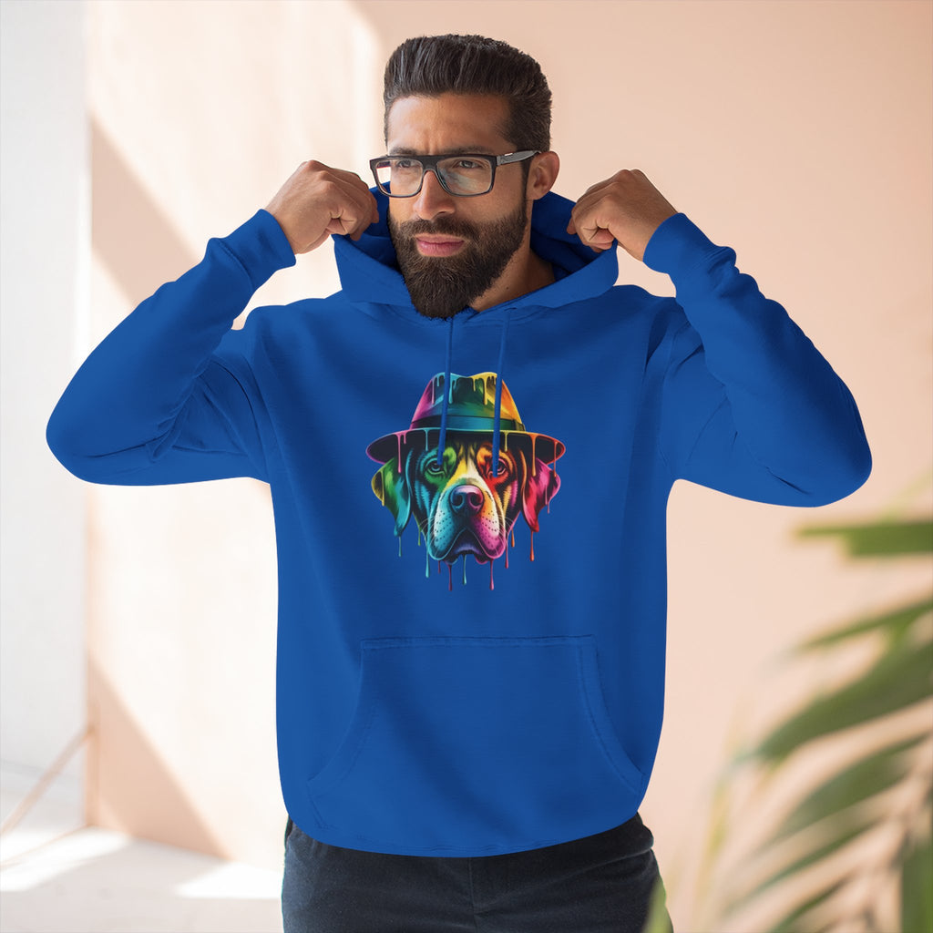 Colorful Dripping Dog Hoodie — Vibrant Canine Art Pullover