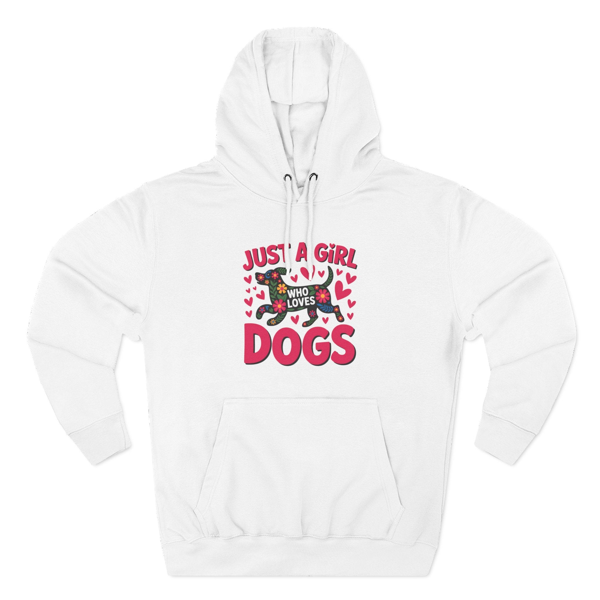 Just A Girl Who Loves Dogs Hoodie — Cute Pink Heart Dog Lover Pullover
