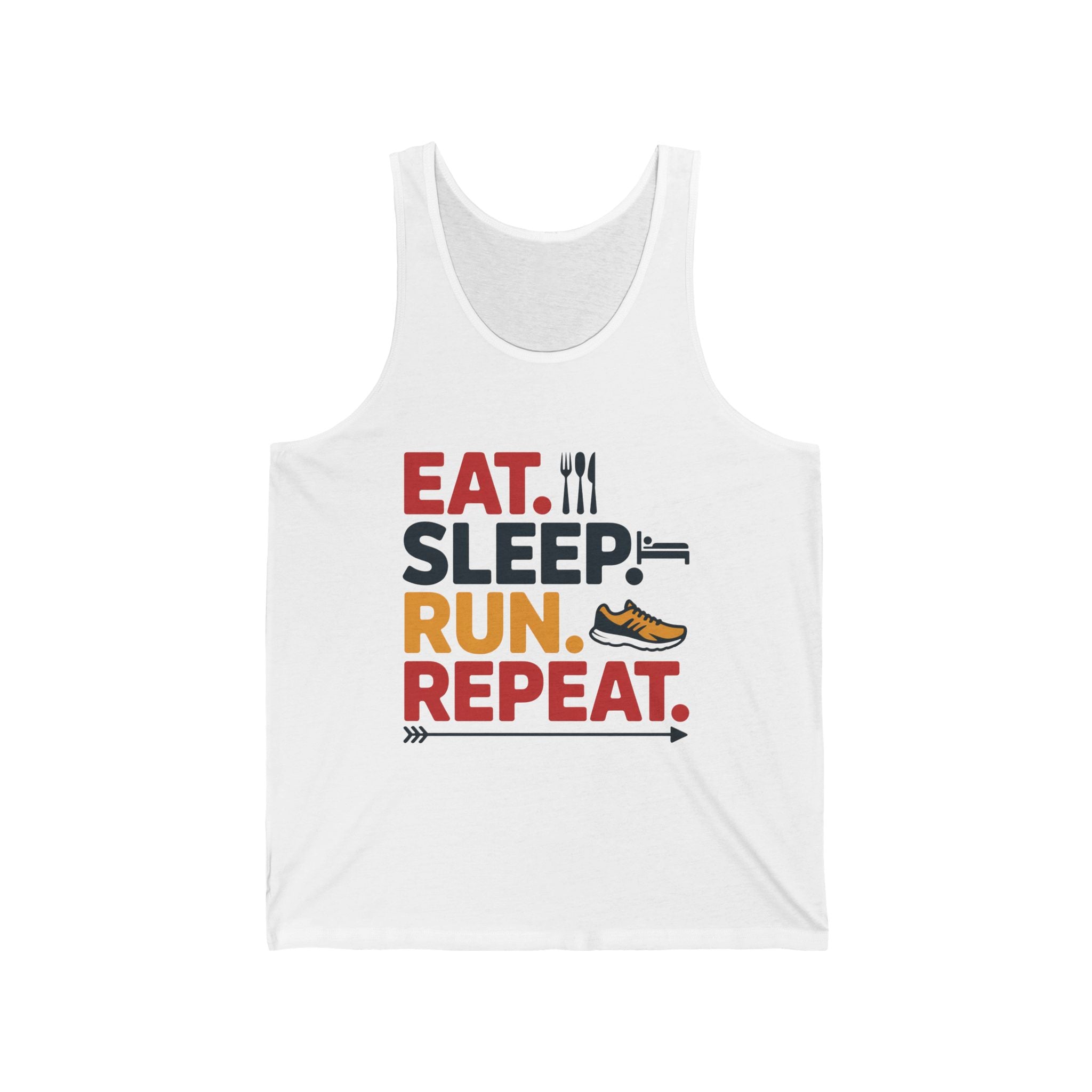 Eat. Sleep. Run. Repeat. Tank Top — Men’s/Women’s Running Workout Tank