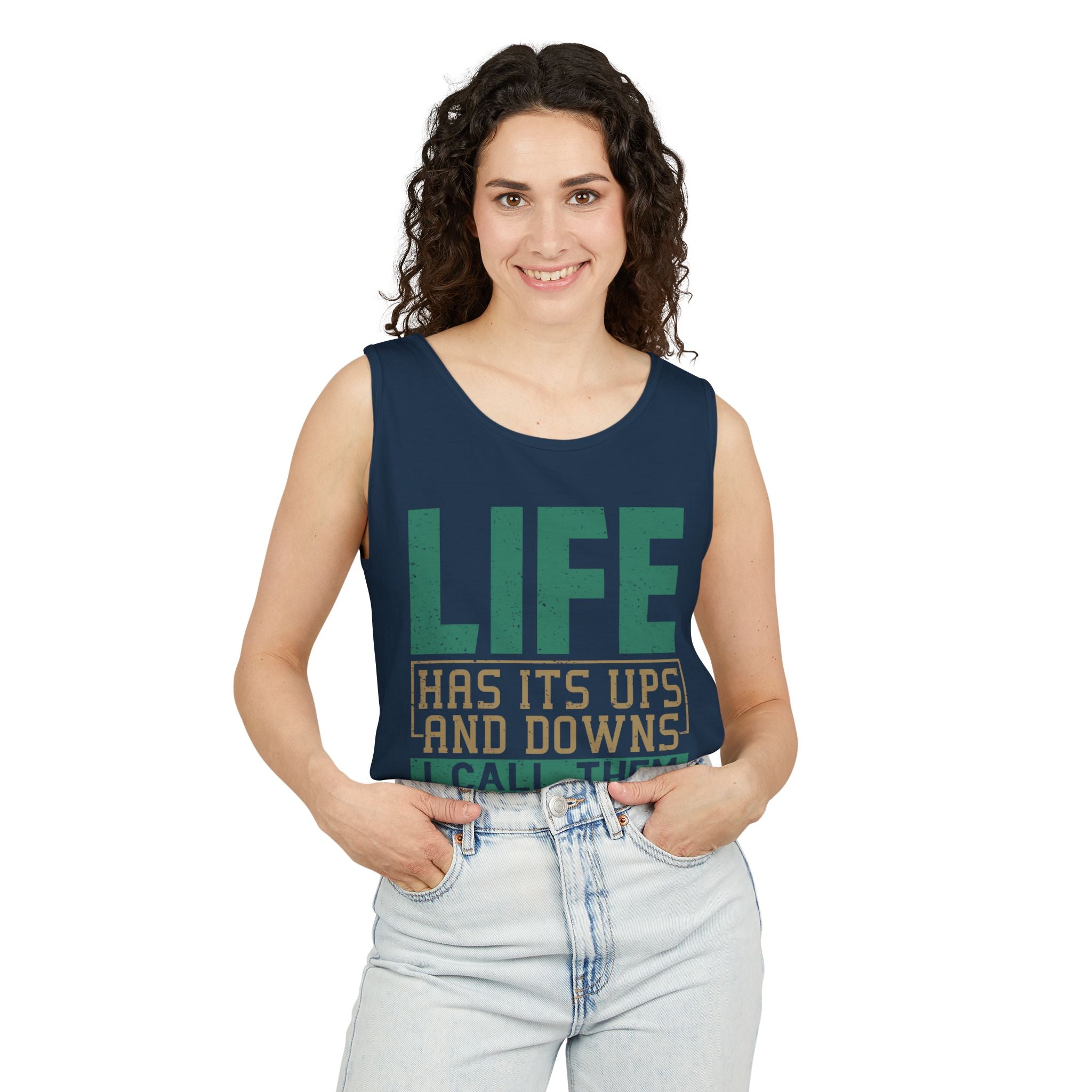 Workout Tank Top — "Life Has Its Ups and Downs I Call Them Squats" Fitness Tank