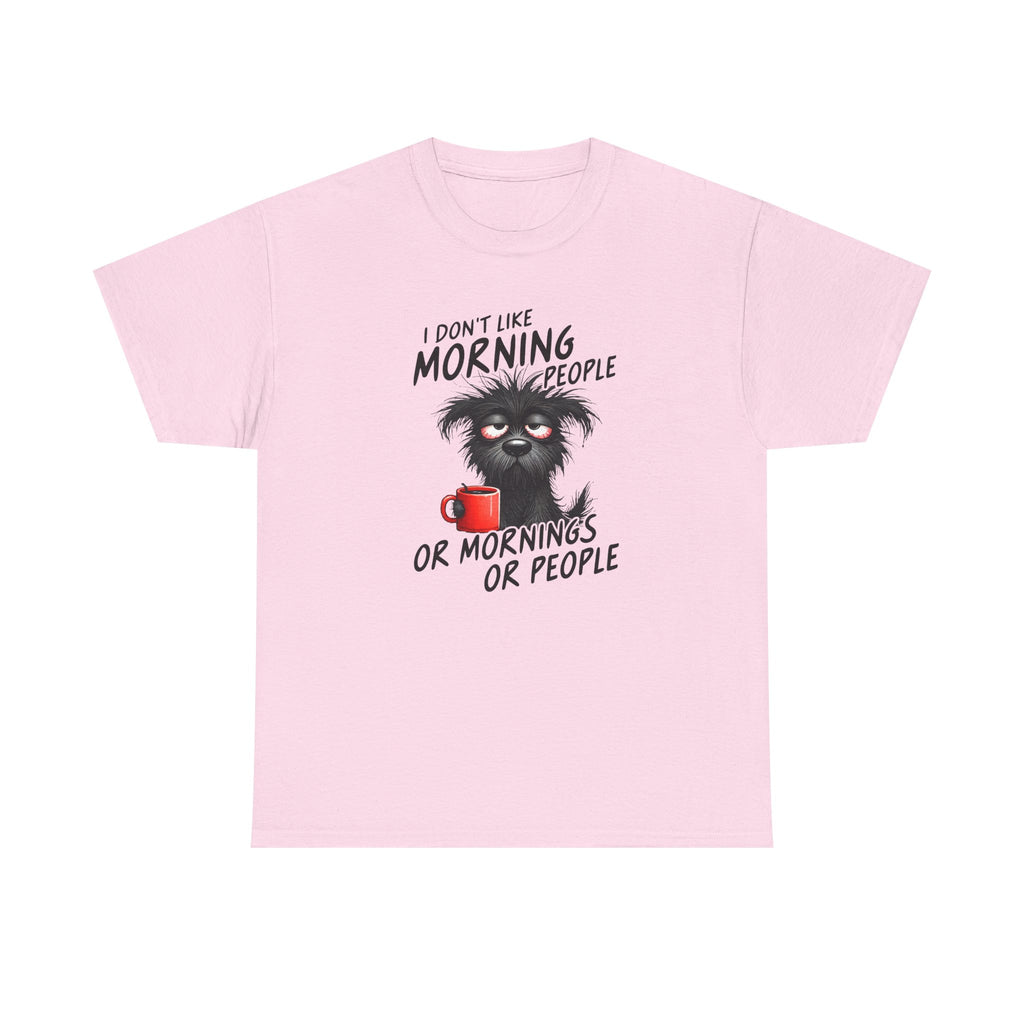 I Don't Like Morning People T-Shirt — Grumpy Coffee Cat Graphic Tee