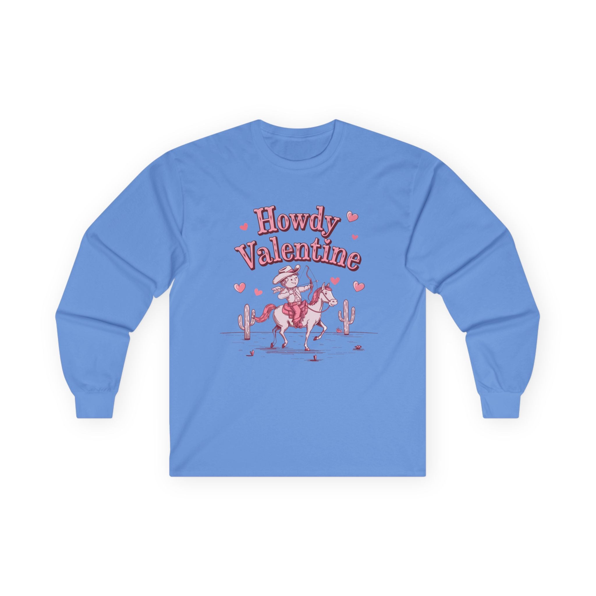 Howdy Valentine Long Sleeve Tee — Western Cowboy Valentine Shirt