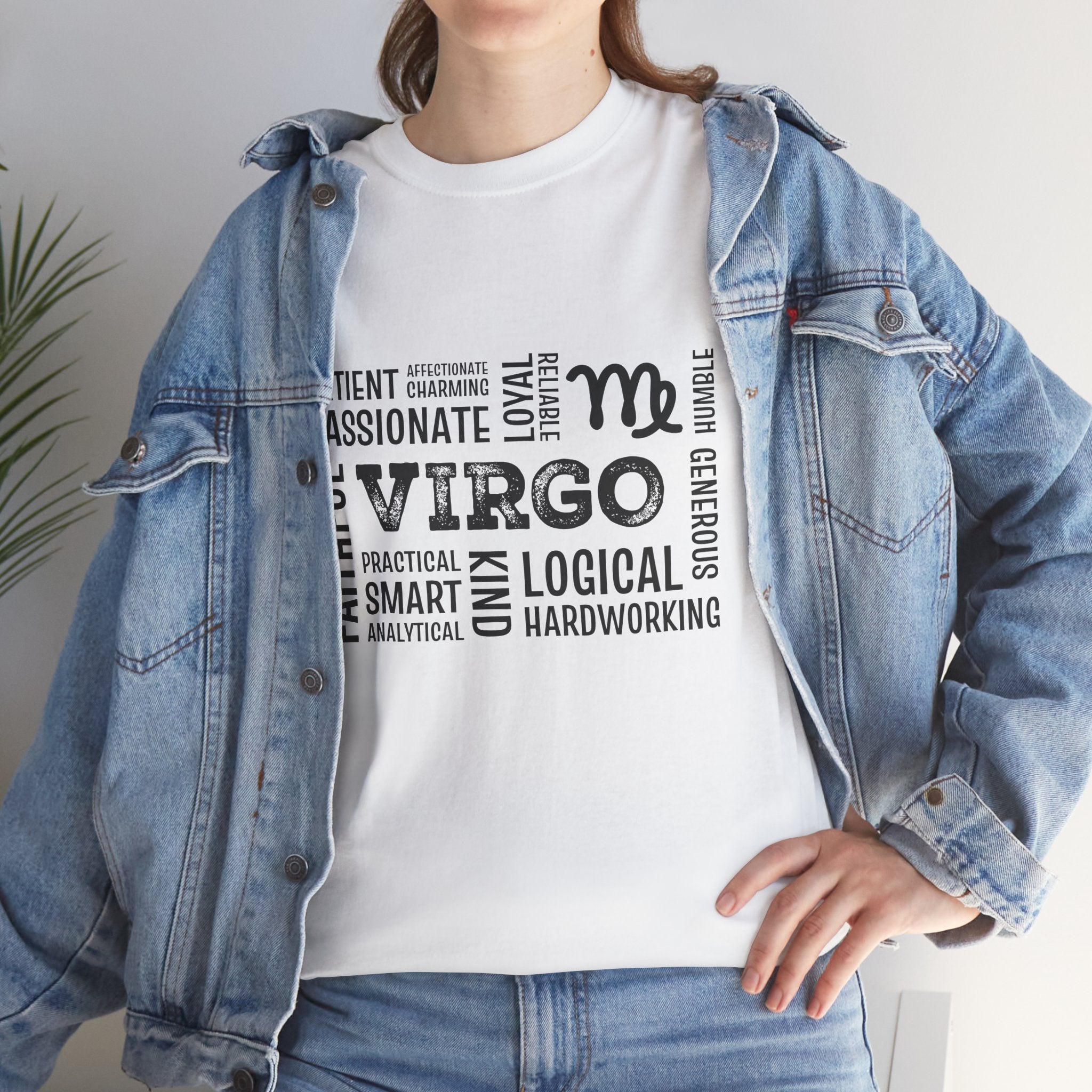 Virgo Zodiac T-Shirt — Virgo Word Cloud Tee (Logical, Hardworking, Passionate)