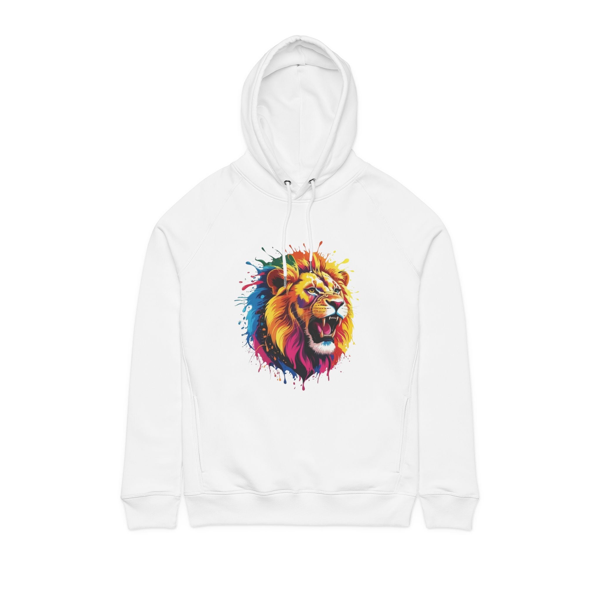 Colorful Lion Hoodie – Vibrant Watercolor Lion Graphic Pullover