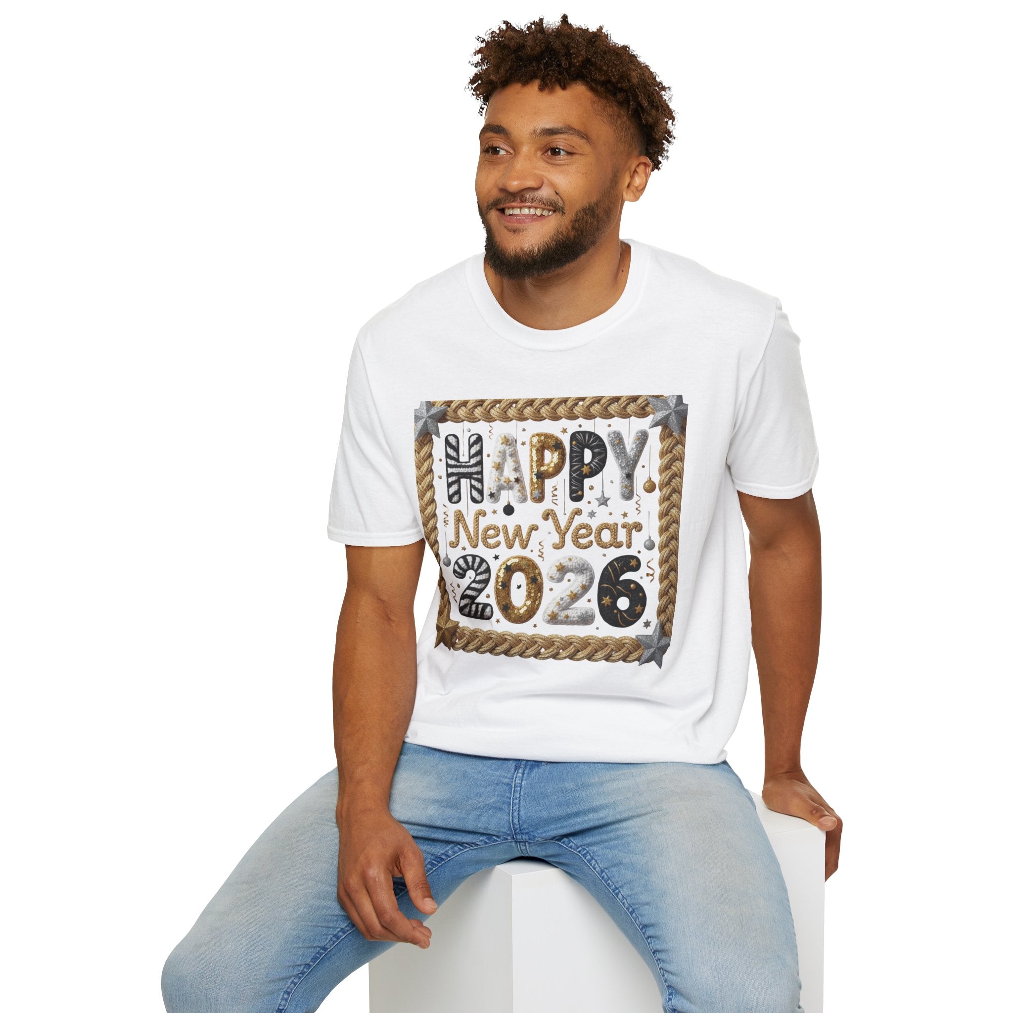 Happy New Year 2026 T-Shirt — Festive Gold & Silver Celebration Tee