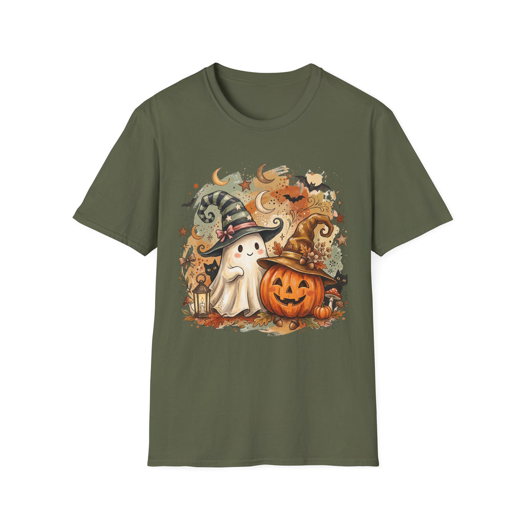Halloween Ghost T-Shirt — Cute Pumpkin & Witch Hat Spooky Fall Tee